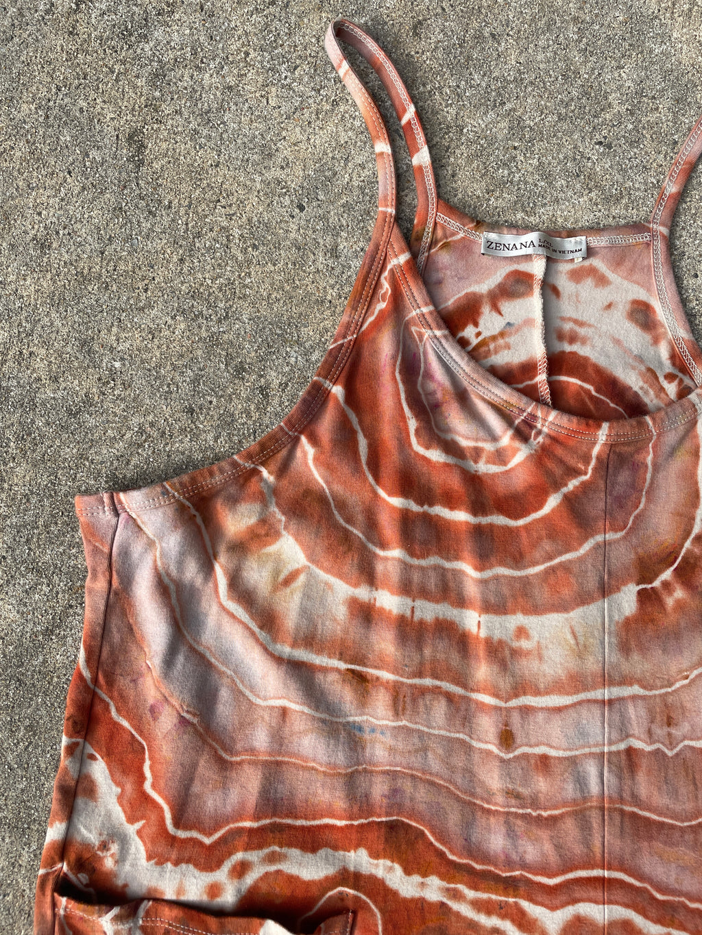 Sandstone Tie Dye Jumpsuit | Women's Size Large/XL | Terracotta Earth Tones Geode Jumper
