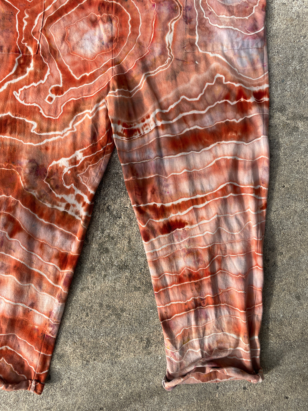 Sandstone Tie Dye Jumpsuit | Women's Size Large/XL | Terracotta Earth Tones Geode Jumper