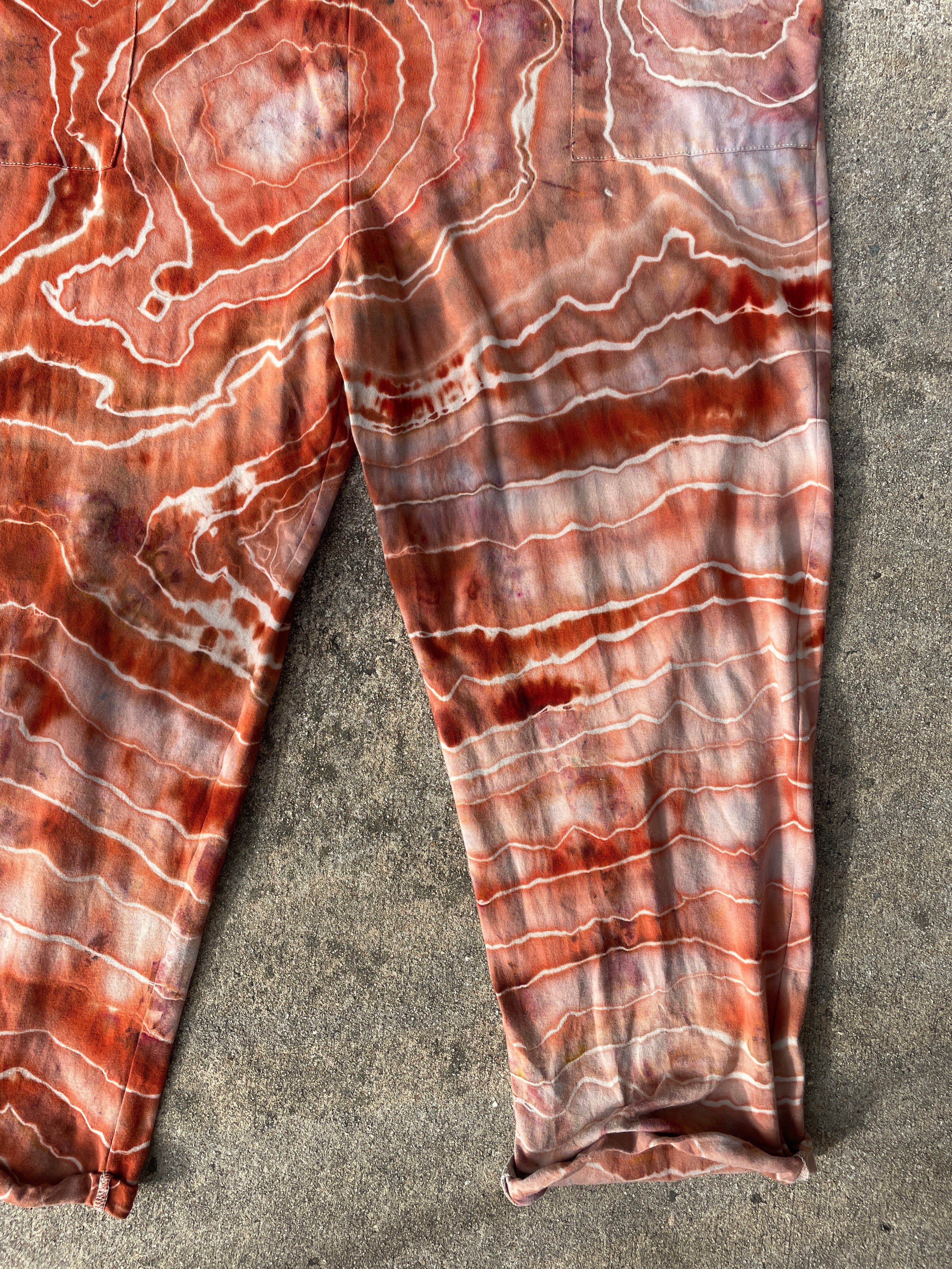 Sandstone Tie Dye Jumpsuit | Women's Size Large/XL | Terracotta Earth Tones Geode Jumper