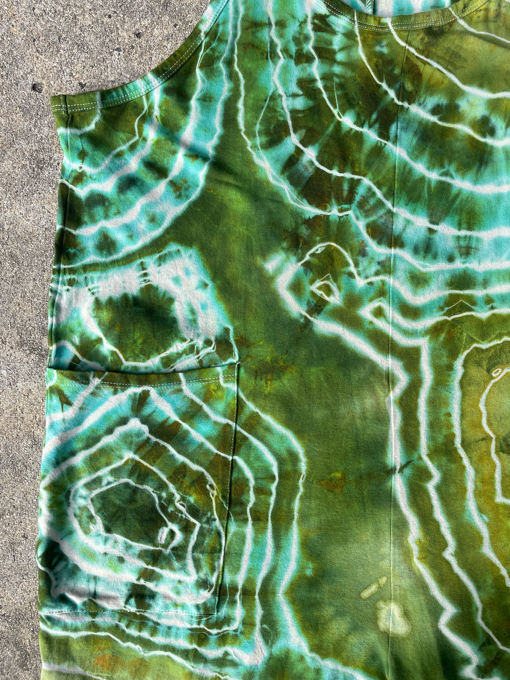 Groovy Green Tie Dye Jumpsuit | Women's Size Large/XL | Green and Blue Geode Jumper