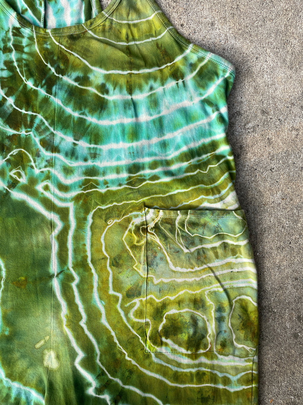 Groovy Green Tie Dye Jumpsuit | Women's Size Large/XL | Green and Blue Geode Jumper