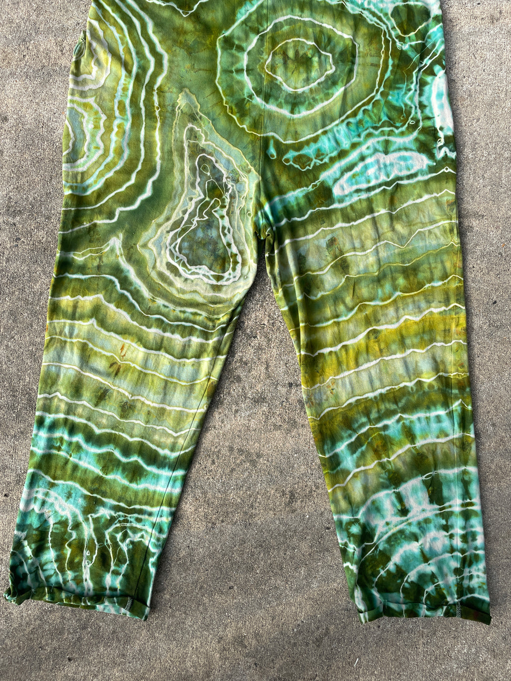 Groovy Green Tie Dye Jumpsuit | Women's Size Large/XL | Green and Blue Geode Jumper