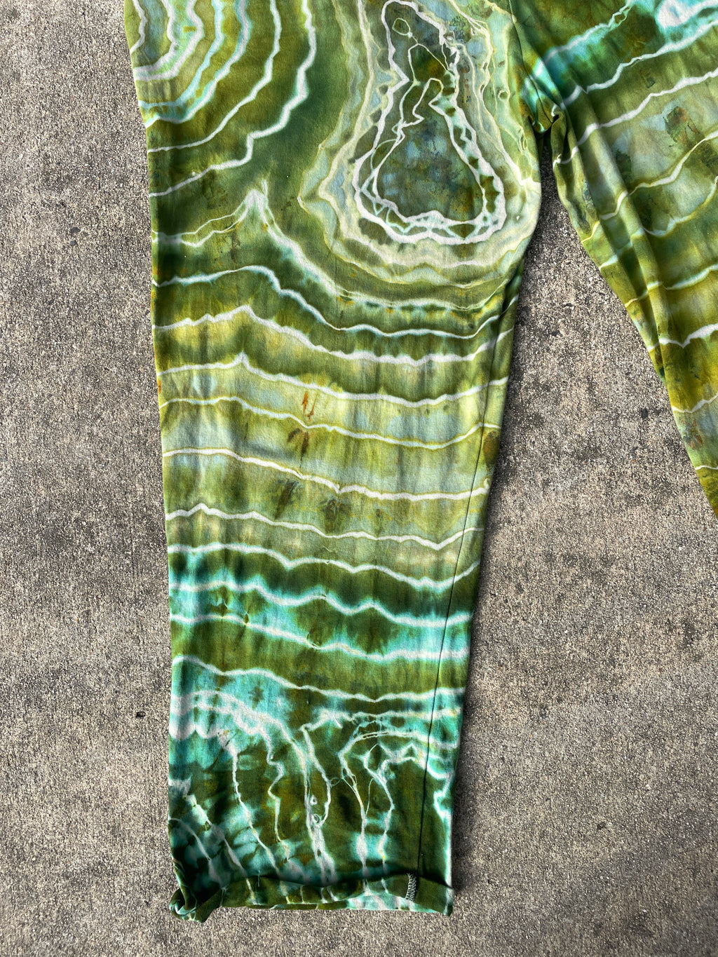 Groovy Green Tie Dye Jumpsuit | Women's Size Large/XL | Green and Blue Geode Jumper