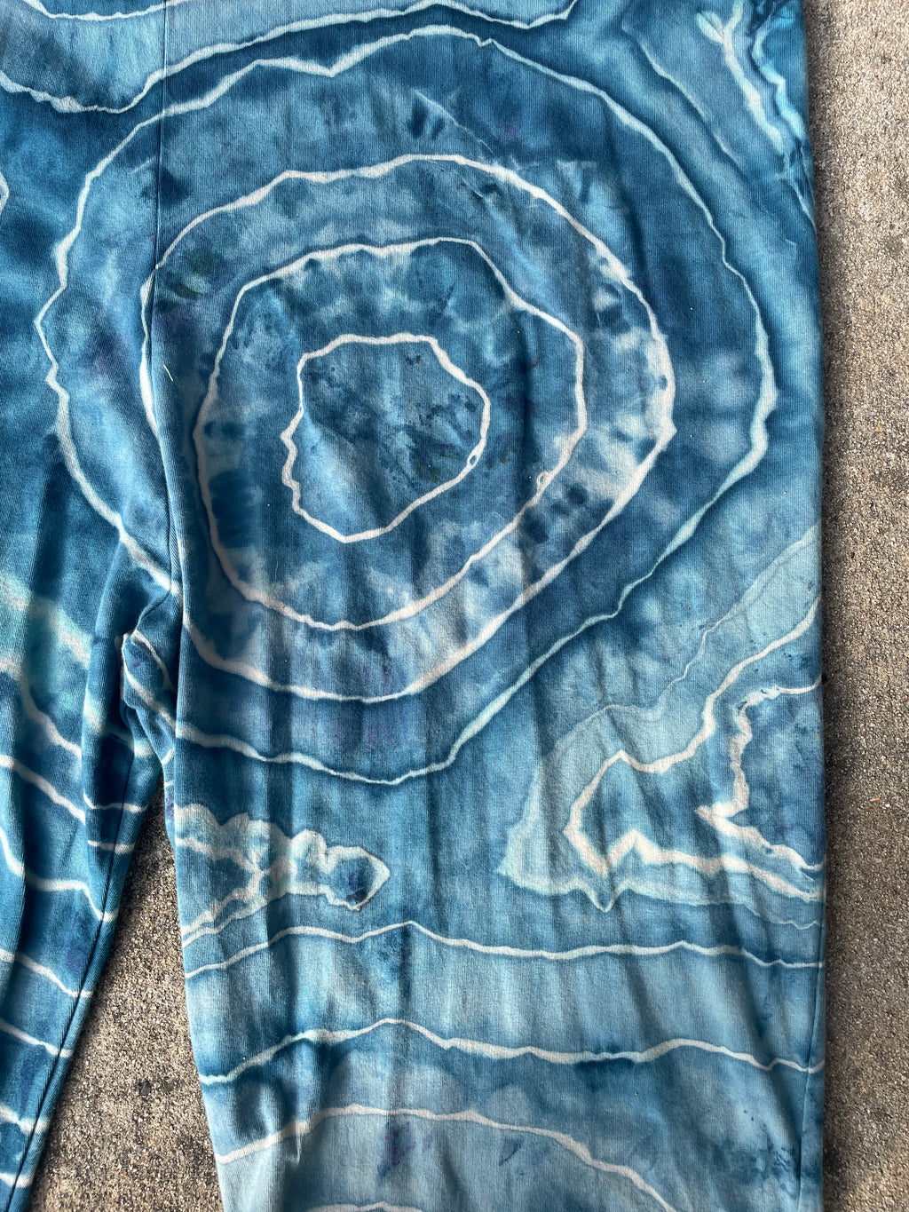 Blue Waves Tie Dye Jumpsuit | Women's Size Large/XL | Blue and White Geode Jumper