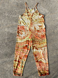 Desert Sun Tie Dye Jumpsuit | Women's Size Small/Medium | Red, Orange, Yellow Geode Jumper
