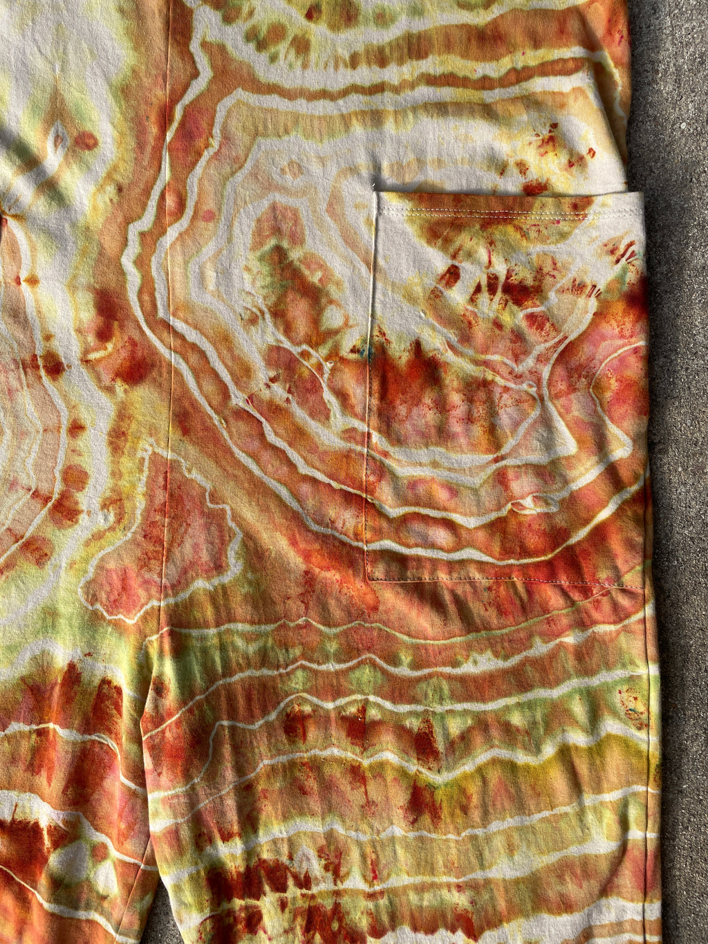 Desert Sun Tie Dye Jumpsuit | Women's Size Small/Medium | Red, Orange, Yellow Geode Jumper