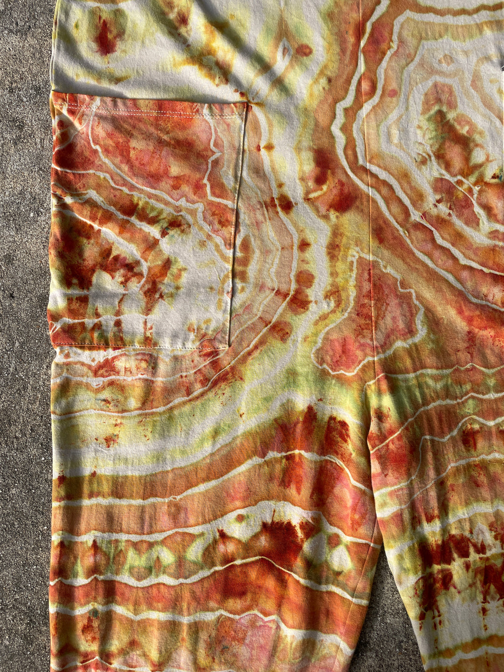 Desert Sun Tie Dye Jumpsuit | Women's Size Small/Medium | Red, Orange, Yellow Geode Jumper