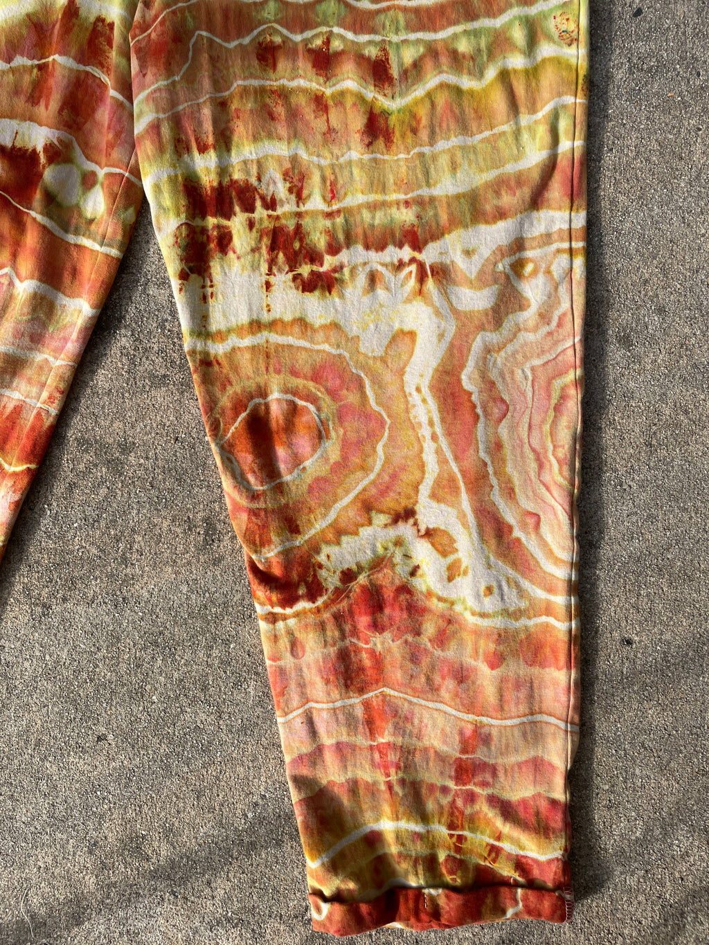 Desert Sun Tie Dye Jumpsuit | Women's Size Small/Medium | Red, Orange, Yellow Geode Jumper