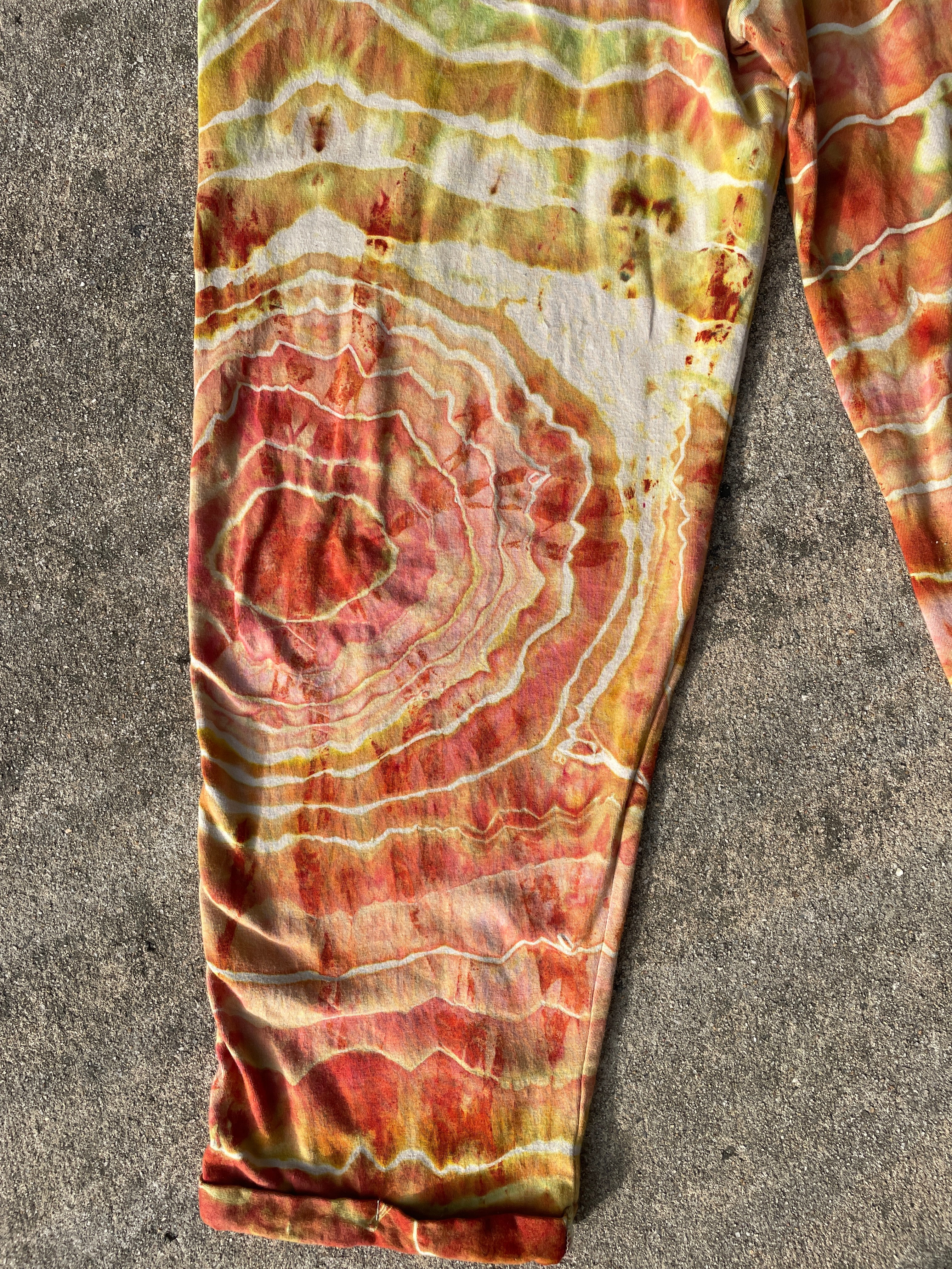 Desert Sun Tie Dye Jumpsuit | Women's Size Small/Medium | Red, Orange, Yellow Geode Jumper