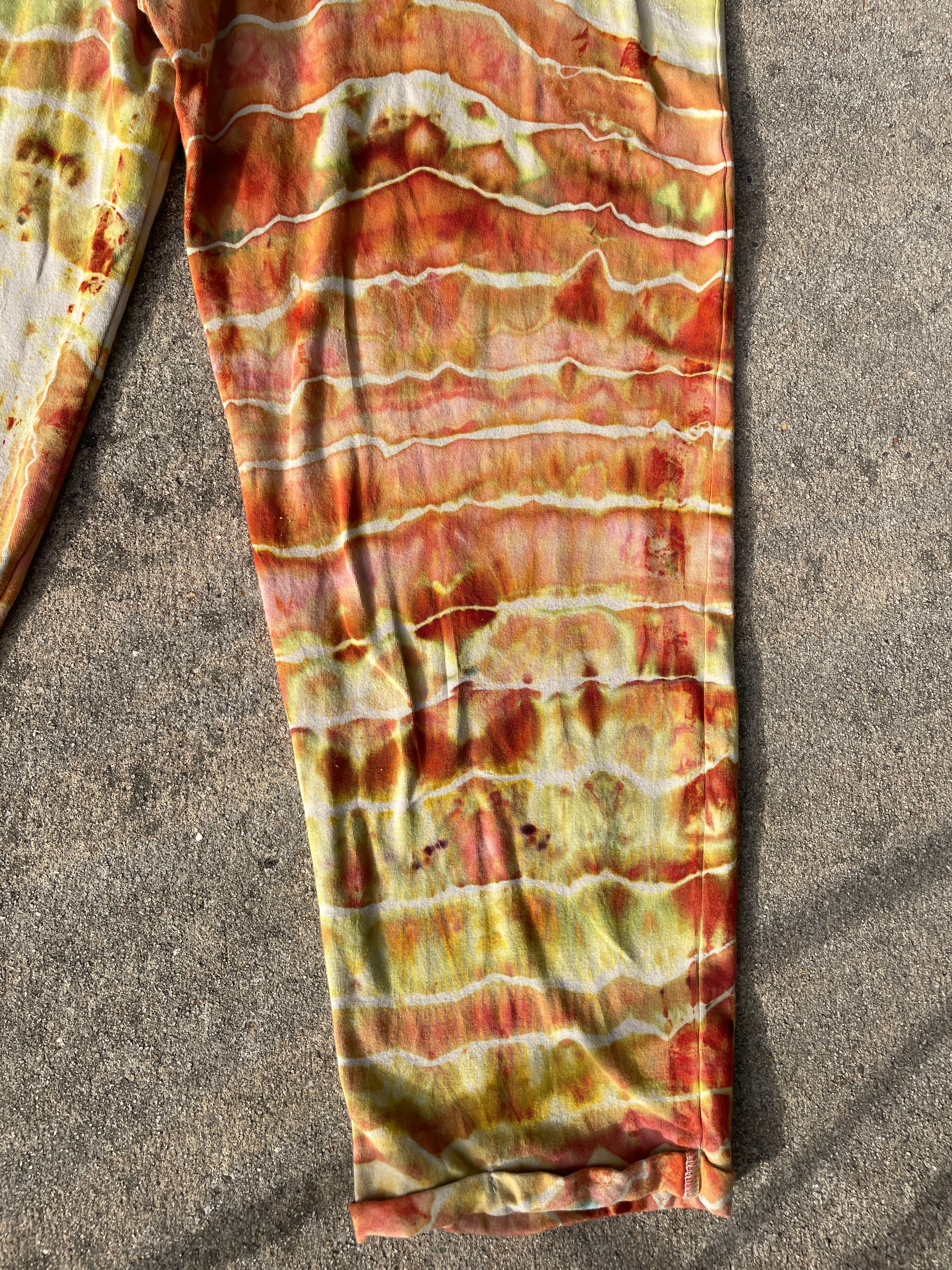 Desert Sun Tie Dye Jumpsuit | Women's Size Small/Medium | Red, Orange, Yellow Geode Jumper