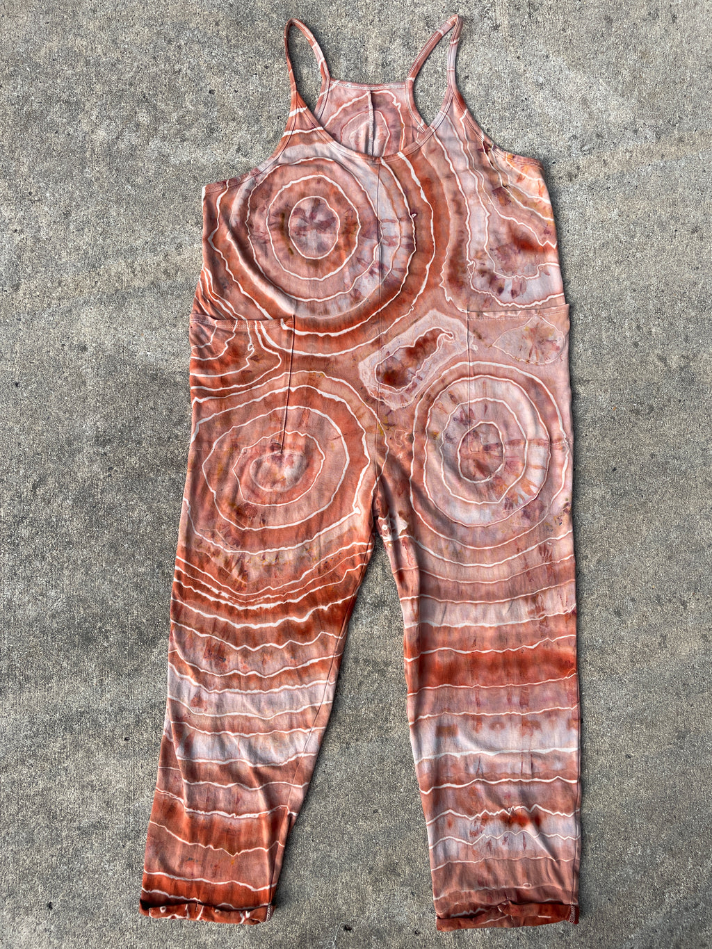 Sandstone Tie Dye Jumpsuit | Women's Size Small/Medium | Terracotta Earth Tones Geode Jumper