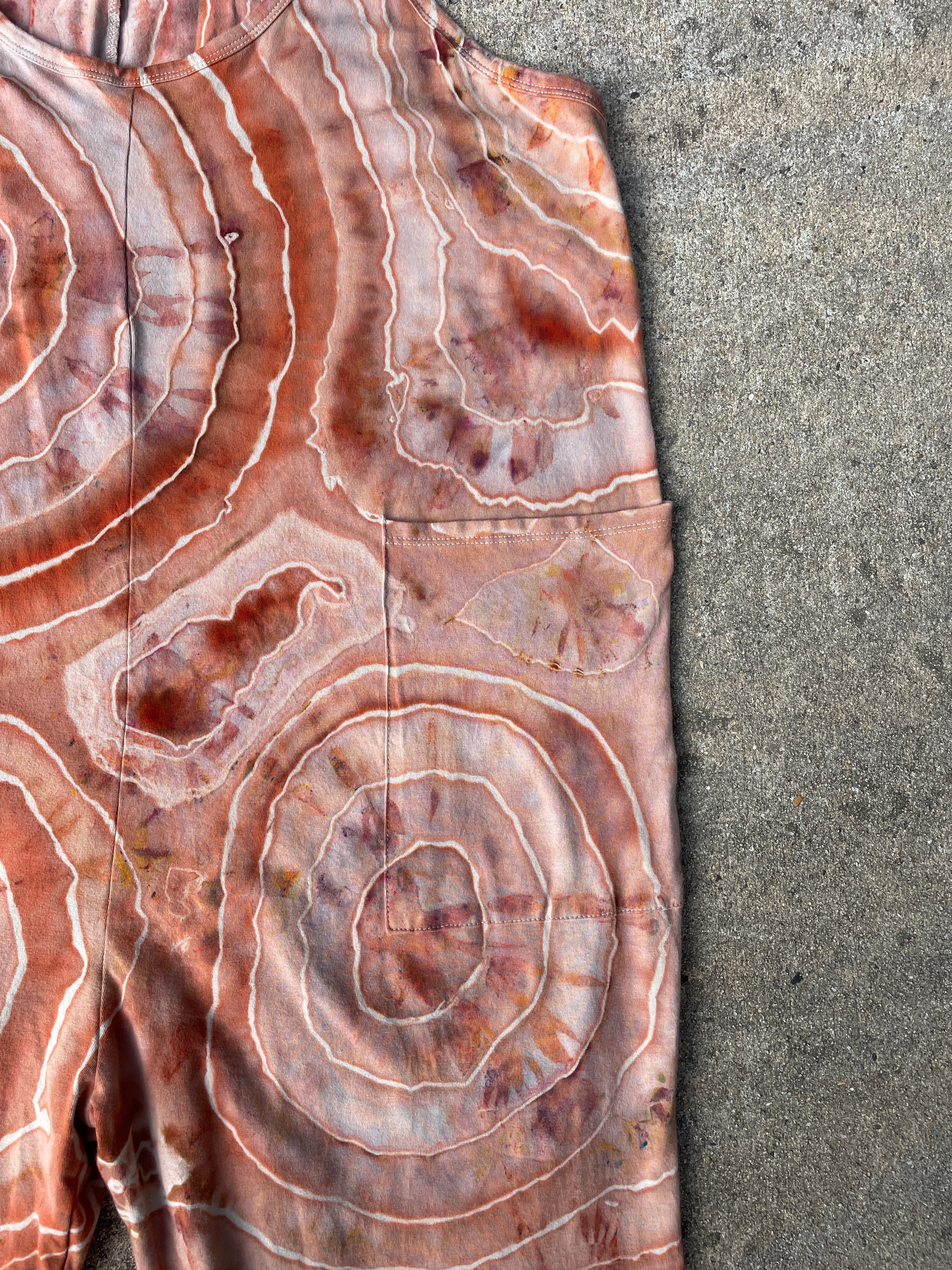 Sandstone Tie Dye Jumpsuit | Women's Size Small/Medium | Terracotta Earth Tones Geode Jumper