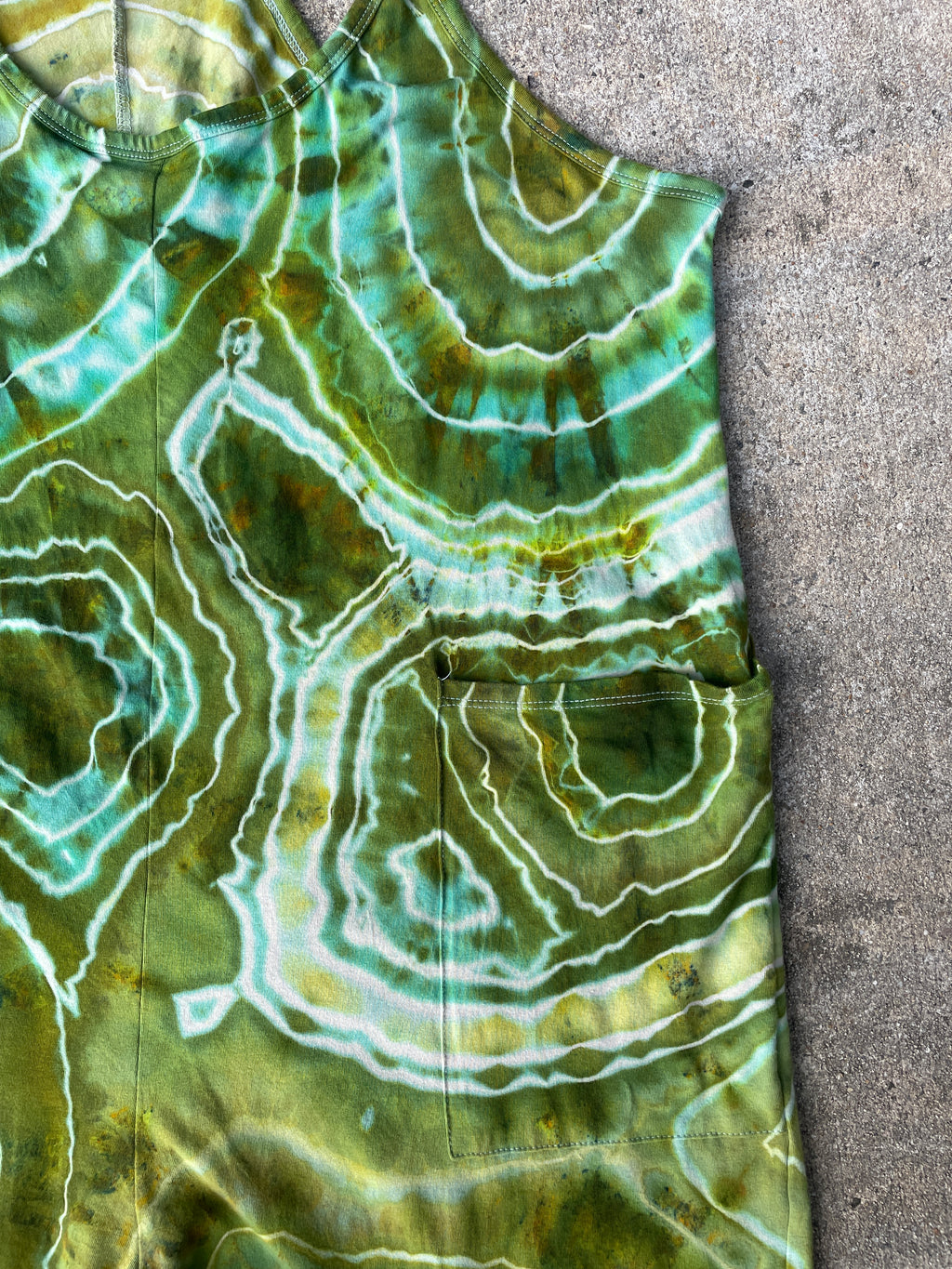 Groovy Green Tie Dye Jumpsuit | Women's Size Small/Medium | Green and Blue Geode Jumper