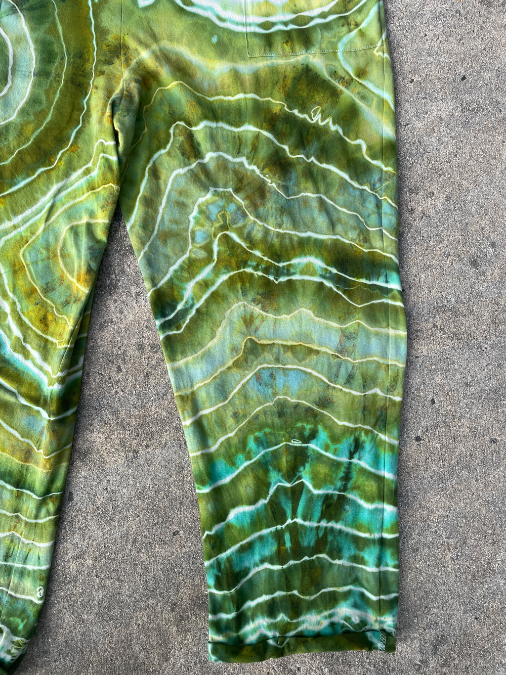 Groovy Green Tie Dye Jumpsuit | Women's Size Small/Medium | Green and Blue Geode Jumper