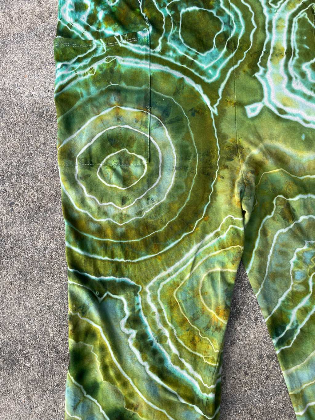 Groovy Green Tie Dye Jumpsuit | Women's Size Small/Medium | Green and Blue Geode Jumper