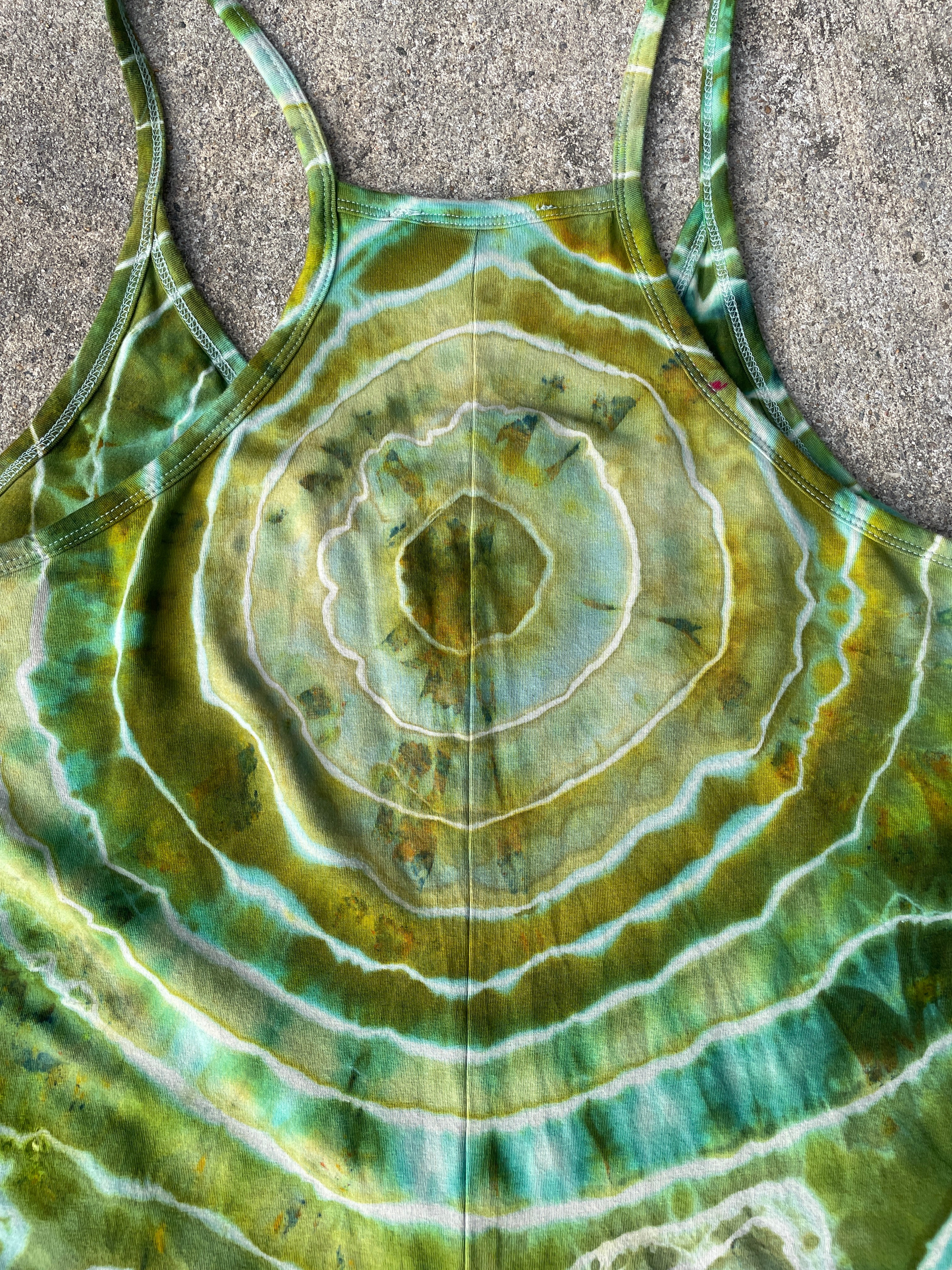 Groovy Green Tie Dye Jumpsuit | Women's Size Small/Medium | Green and Blue Geode Jumper