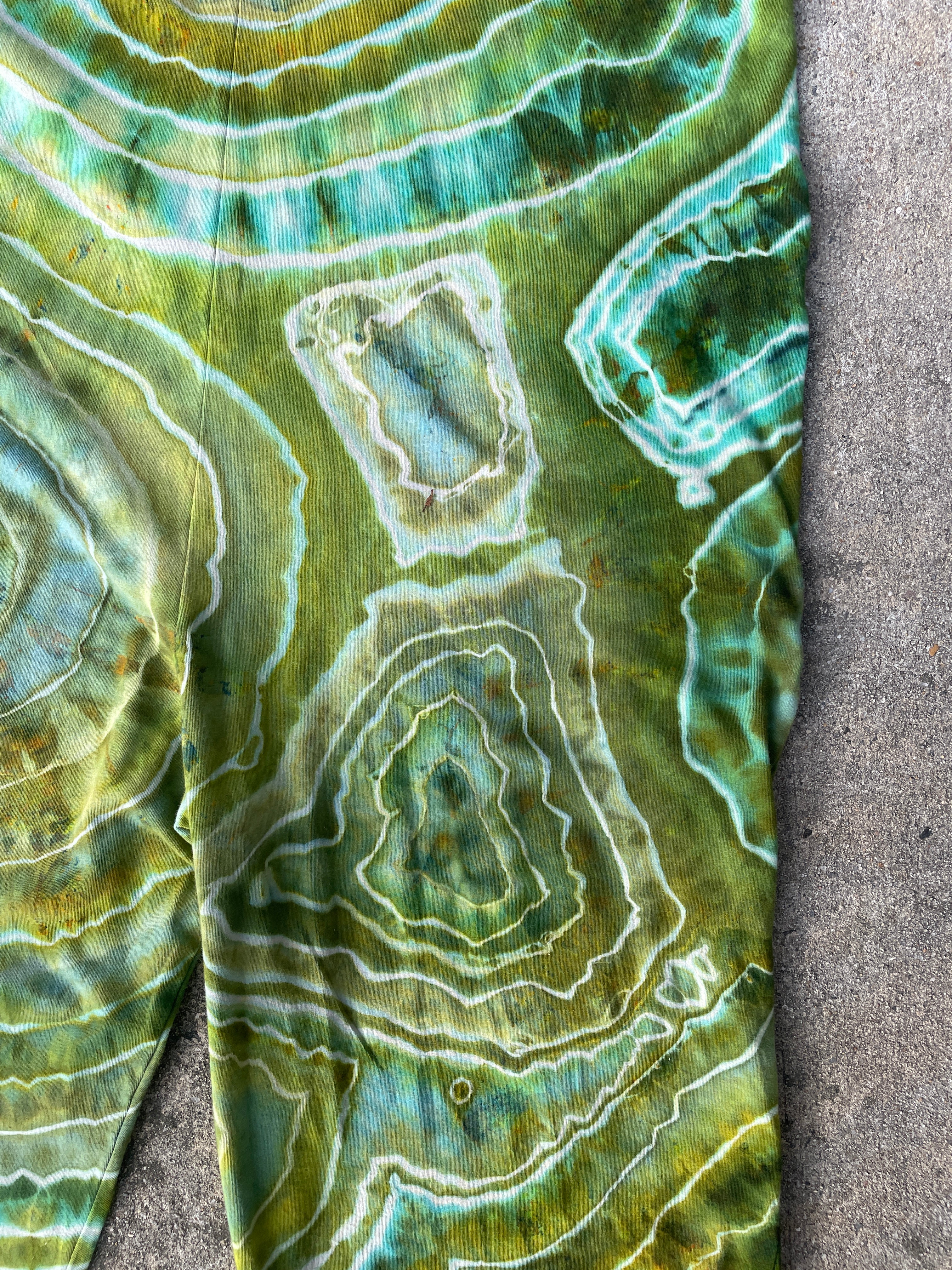 Groovy Green Tie Dye Jumpsuit | Women's Size Small/Medium | Green and Blue Geode Jumper