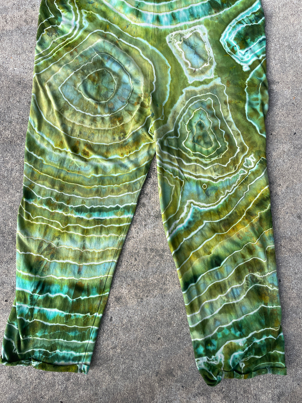 Groovy Green Tie Dye Jumpsuit | Women's Size Small/Medium | Green and Blue Geode Jumper