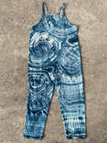 Blue Waves Tie Dye Jumpsuit | Women's Size Small/Medium | Blue and White Geode Jumper