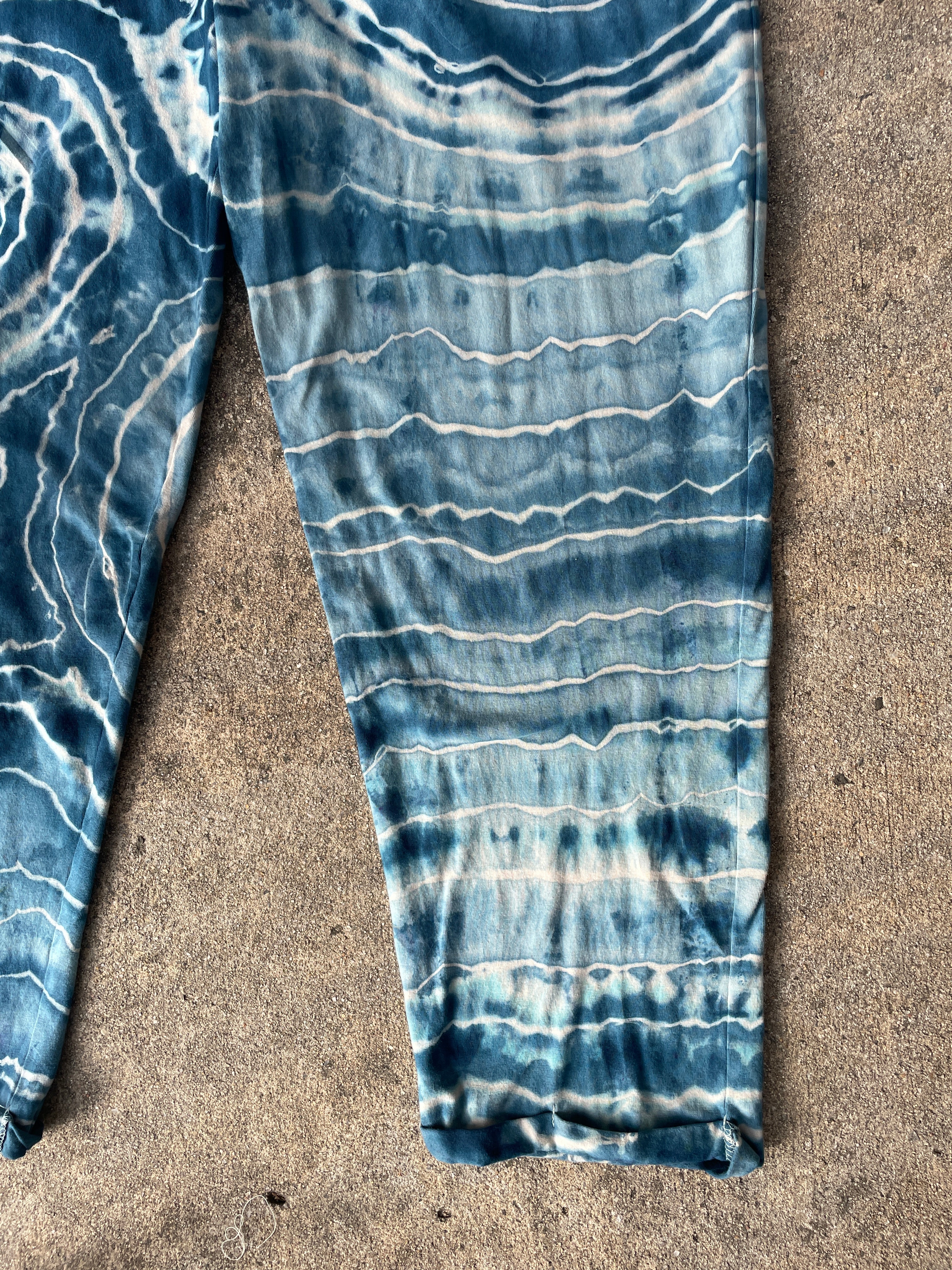 Blue Waves Tie Dye Jumpsuit | Women's Size Small/Medium | Blue and White Geode Jumper