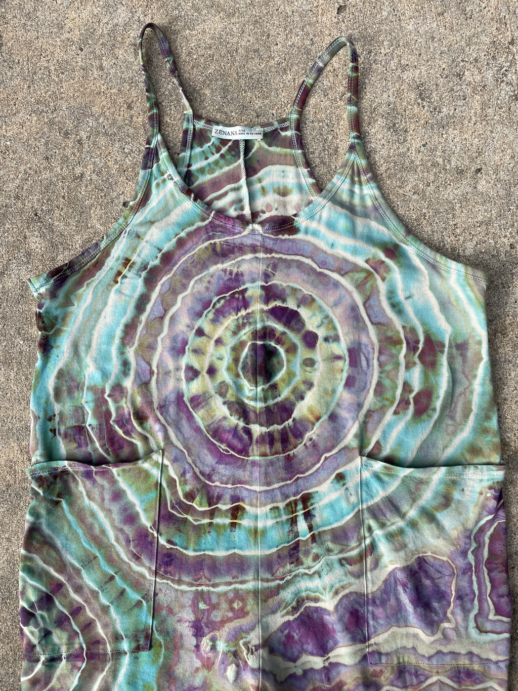 Mood Ring Tie Dye Jumpsuit | Women's Size Small/Medium | Purple and Blue Geode Jumper