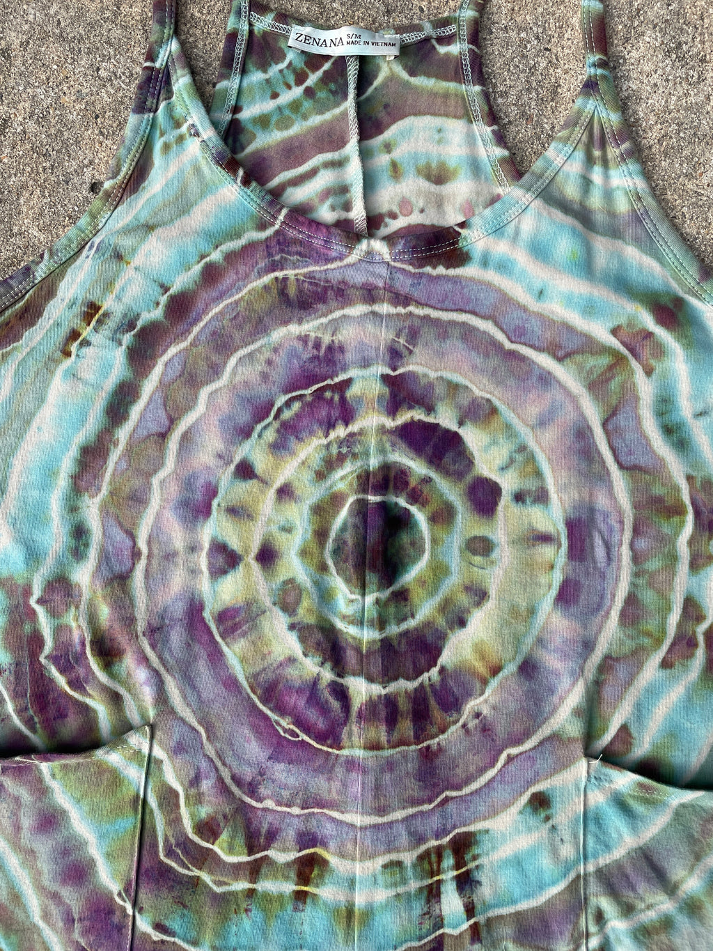 Mood Ring Tie Dye Jumpsuit | Women's Size Small/Medium | Purple and Blue Geode Jumper