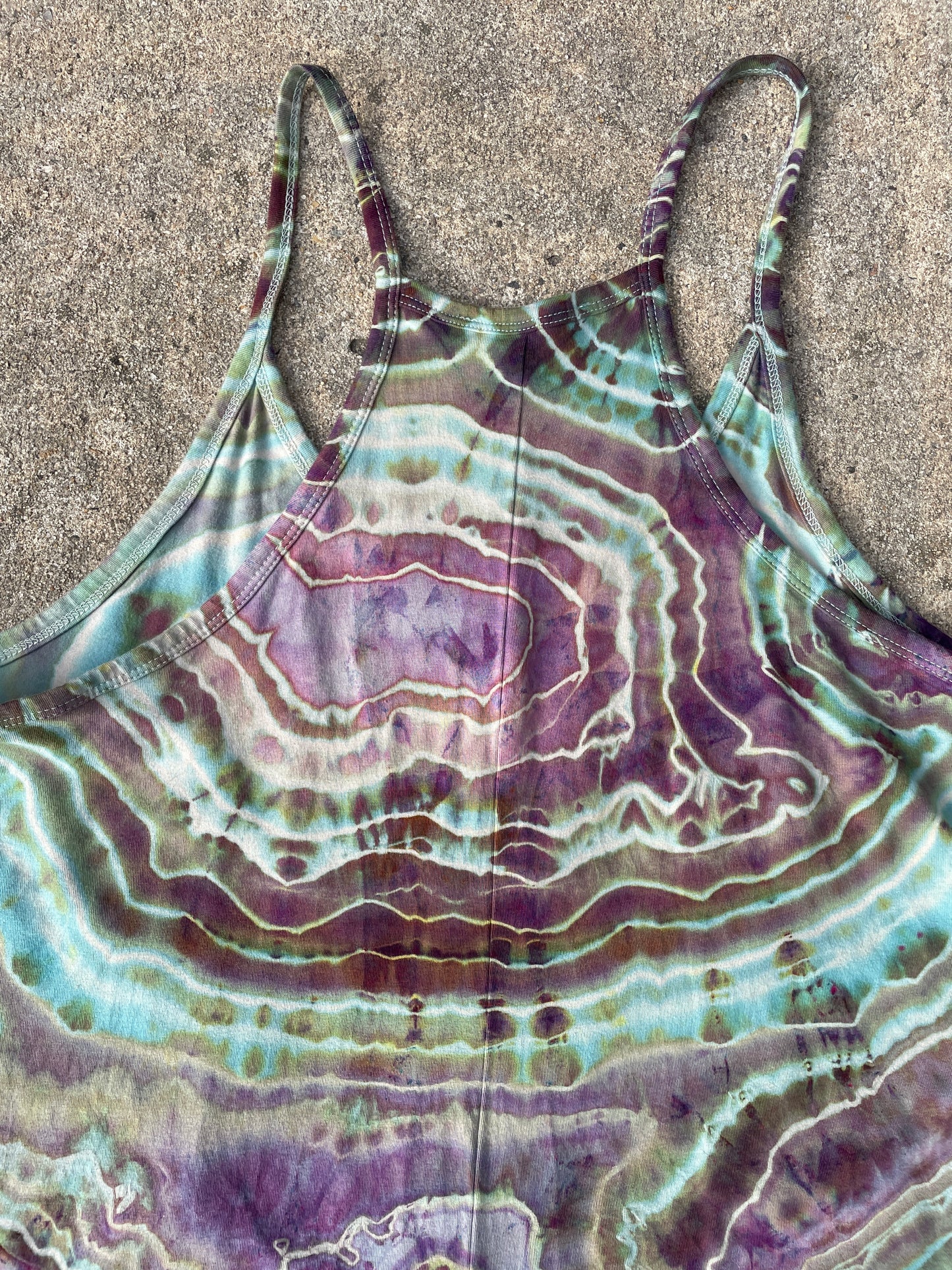 Mood Ring Tie Dye Jumpsuit | Women's Size Small/Medium | Purple and Blue Geode Jumper