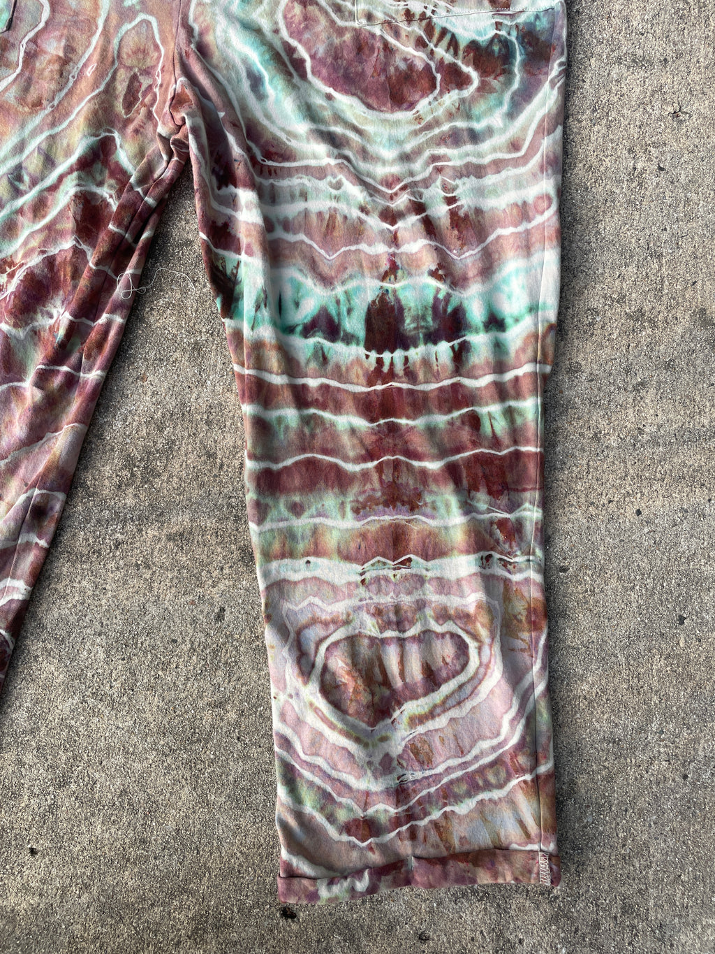 Mellow Mushroom Tie Dye Jumpsuit | Women's Size Small/Medium | Pink and Blue Geode Jumper