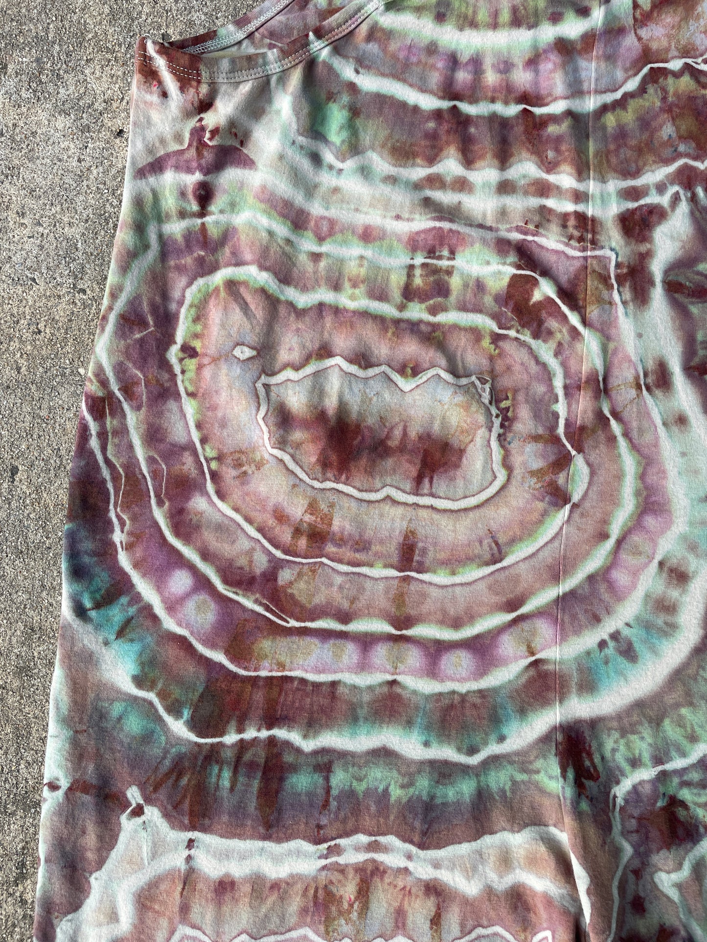 Mellow Mushroom Tie Dye Jumpsuit | Women's Size Small/Medium | Pink and Blue Geode Jumper