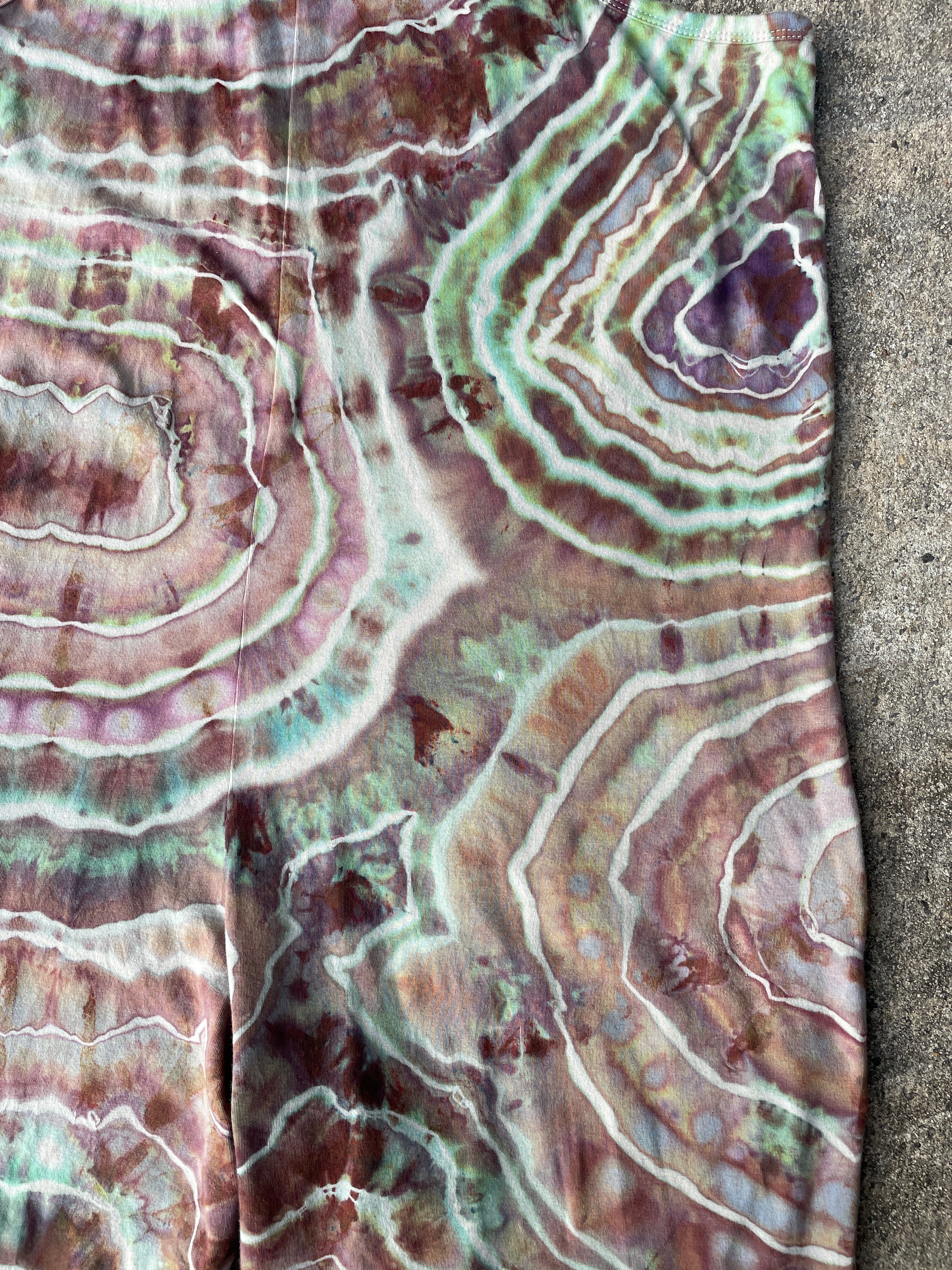 Mellow Mushroom Tie Dye Jumpsuit | Women's Size Small/Medium | Pink and Blue Geode Jumper