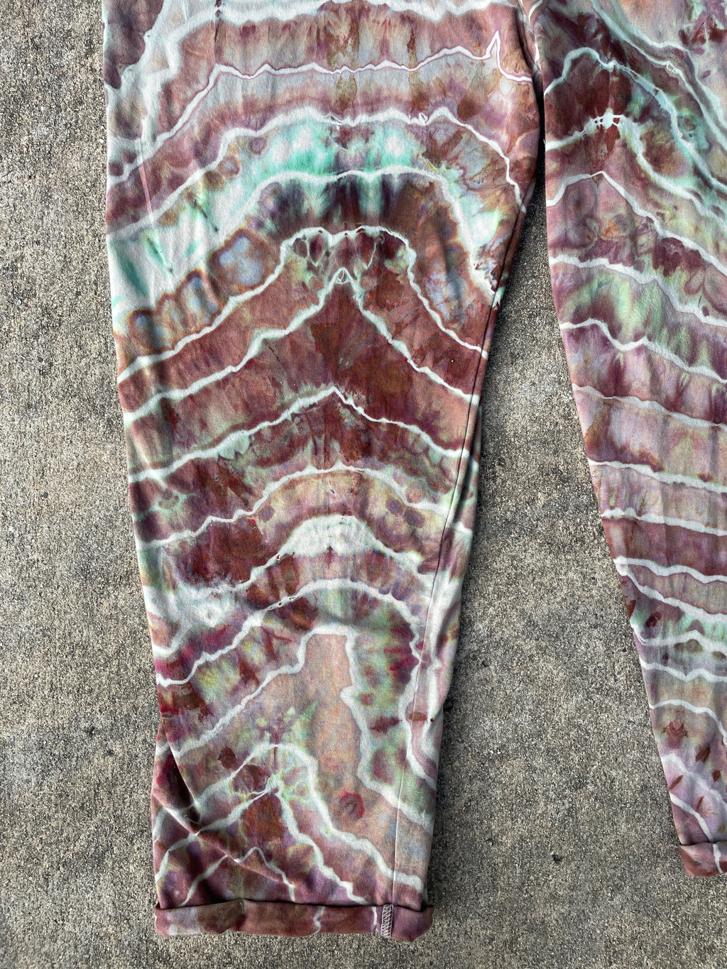 Mellow Mushroom Tie Dye Jumpsuit | Women's Size Small/Medium | Pink and Blue Geode Jumper