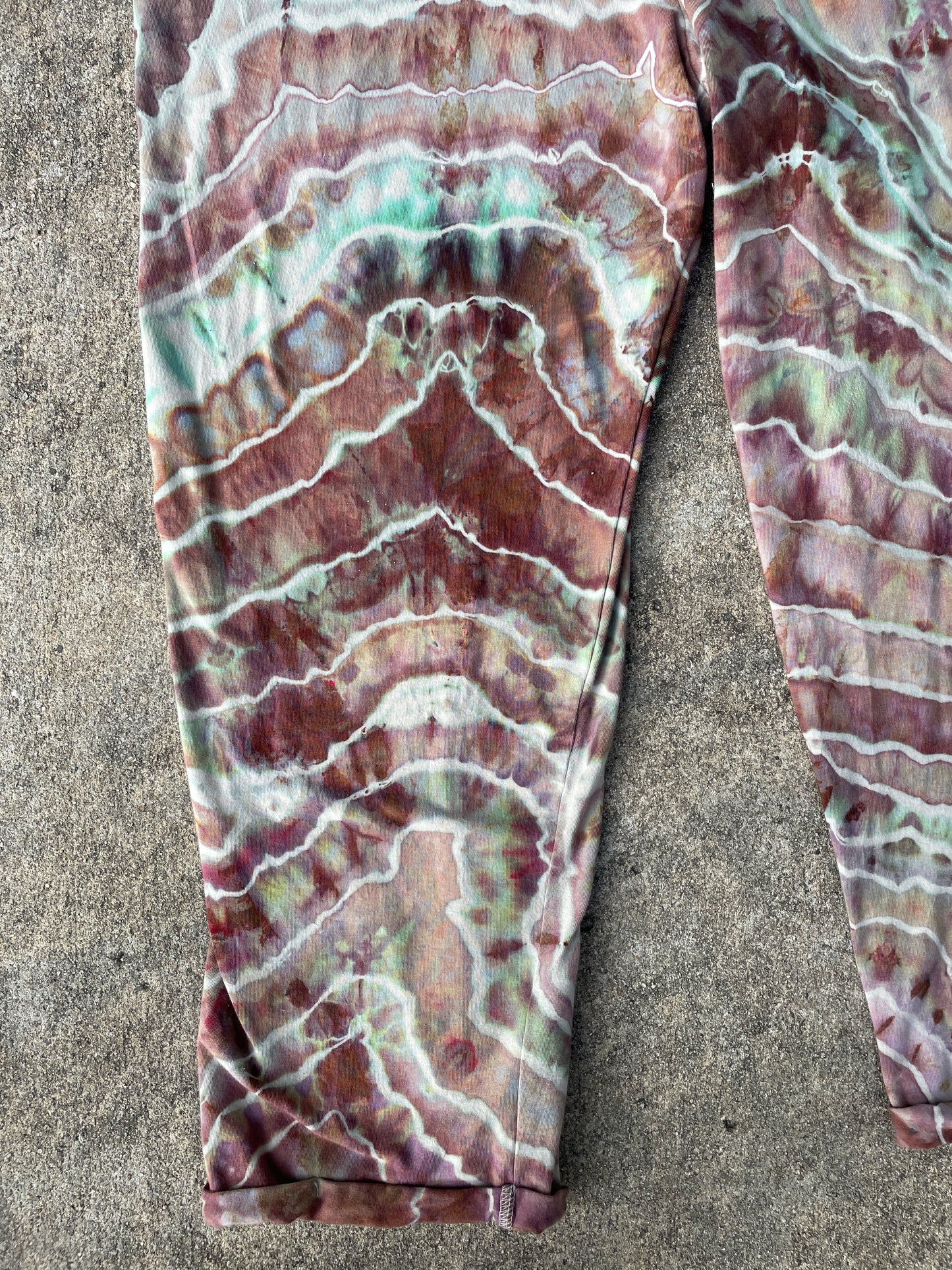 Mellow Mushroom Tie Dye Jumpsuit | Women's Size Small/Medium | Pink and Blue Geode Jumper