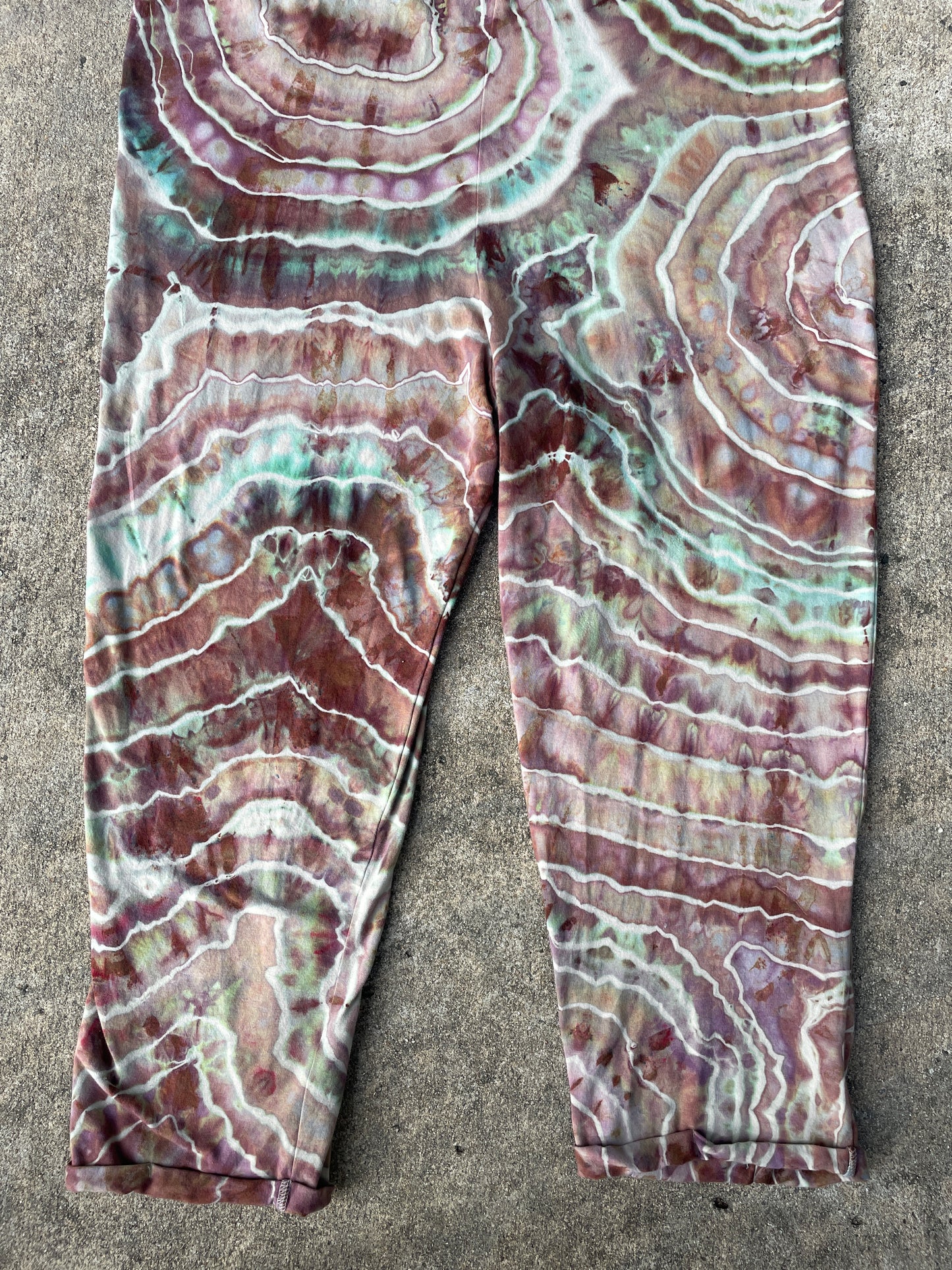 Mellow Mushroom Tie Dye Jumpsuit | Women's Size Small/Medium | Pink and Blue Geode Jumper