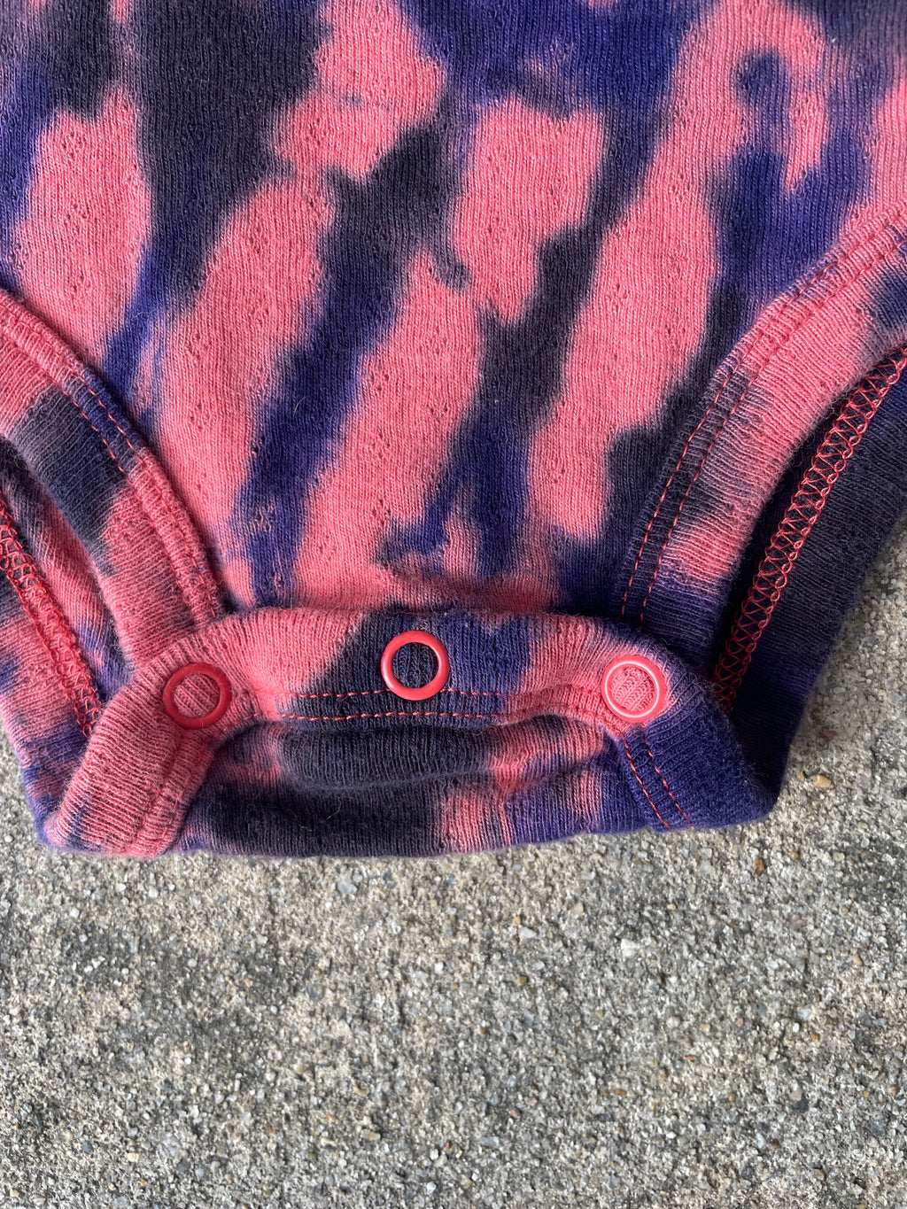 Largemouth Bass Pink & Black Tie Dye Baby Onesie | Size 12 MO