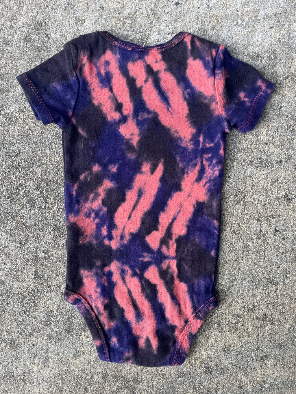 Largemouth Bass Pink & Black Tie Dye Baby Onesie | Size 12 MO