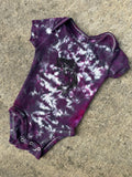 Largemouth Bass Purple & Gray Tie Dye Baby Onesie | Size 6-9 MO