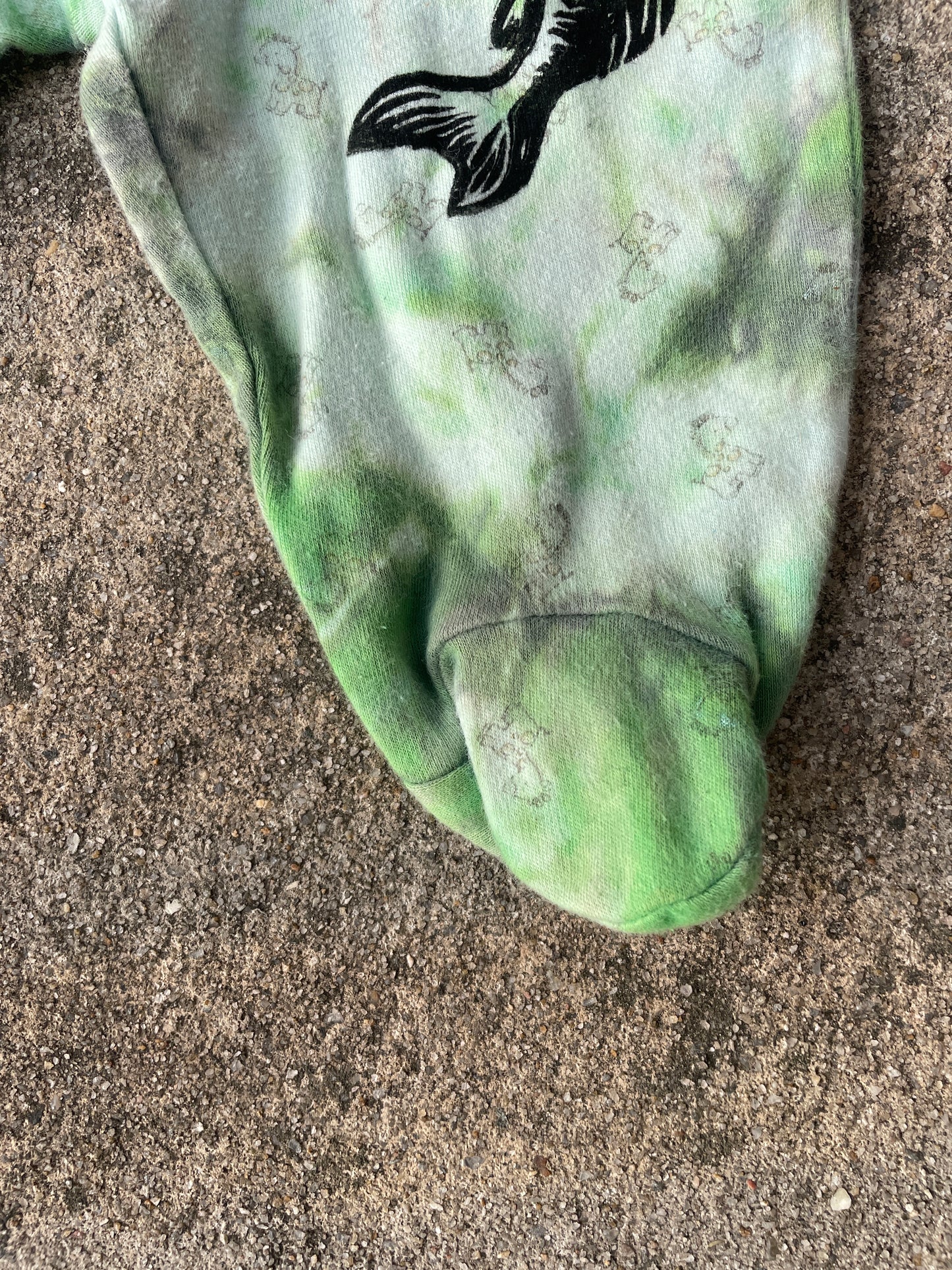 Largemouth Bass Green and White Tie Dye Baby Pants | Size 0-3 MO