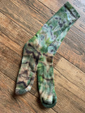 Green and Black Acid Dye Socks | One-of-a-Kind Nike Dri-FIT Everyday Plus Training Socks | Size Large (Men's 9-12/Women's 10-13)