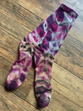 Purple and Black Acid Dye Socks | One-of-a-Kind Nike Dri-FIT Everyday Plus Training Socks | Size Large (Men's 9-12/Women's 10-13)
