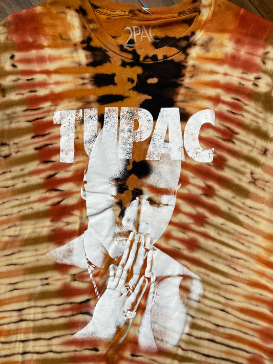 Men's Large Tupac Reverse Tie Dye Short Sleeve T-Shirt