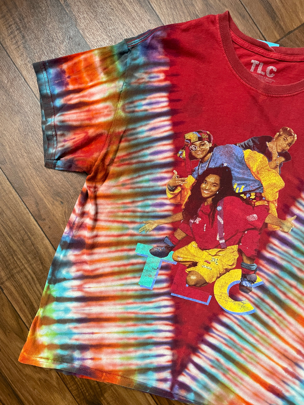 Men's Large TLC Reverse Tie Dye Short Sleeve T-Shirt