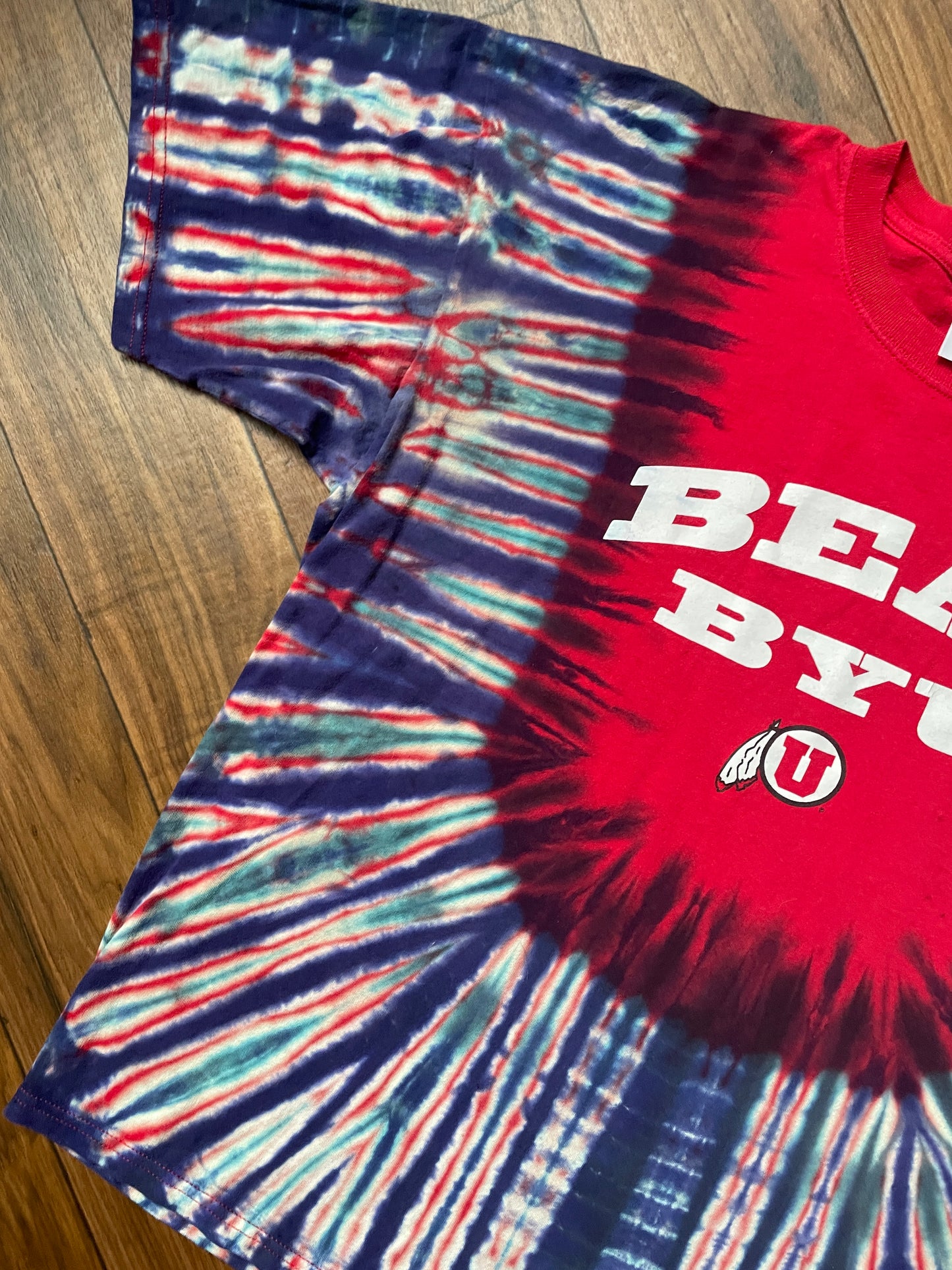 Men's 2XL University of Utah Beat BYU Tie Dye Short Sleeve T-Shirt