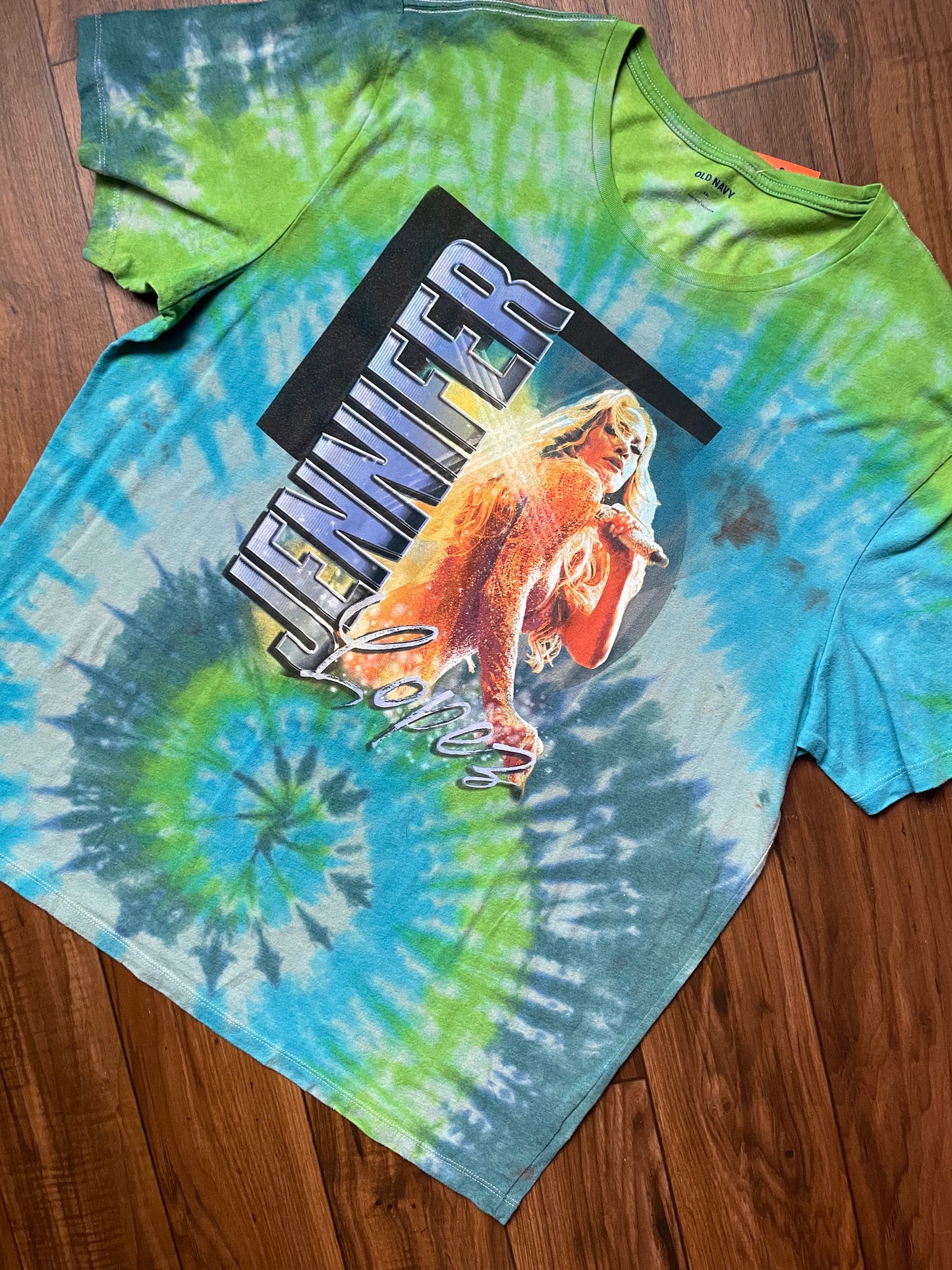 Men's 2XL Jennifer Lopez Tie Dye Short Sleeve T-Shirt