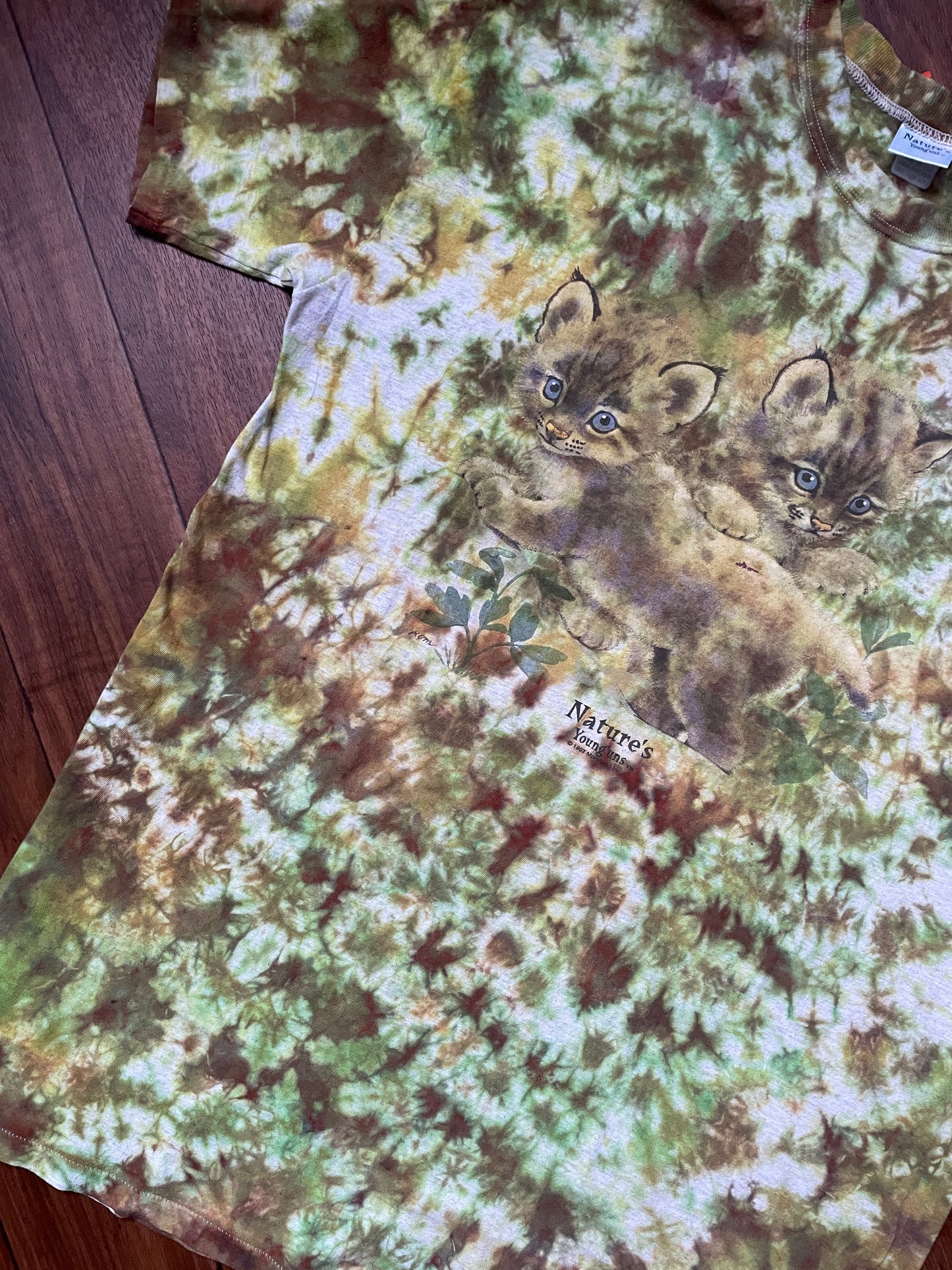 Men's XL Vintage 1997 Camo Cats Tie Dye Short Sleeve T-Shirt