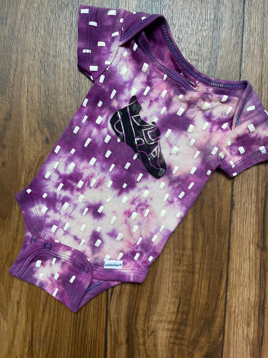 Newborn Climbing Shoe Tie Dye Short Sleeve Baby Onesie