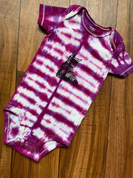 12 MO Ski Boot Tie Dye Short Sleeve Baby Onesie