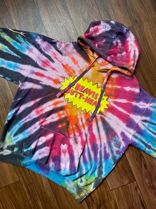 Men's Medium Beavis & Butthead Tie Dye Hoodie