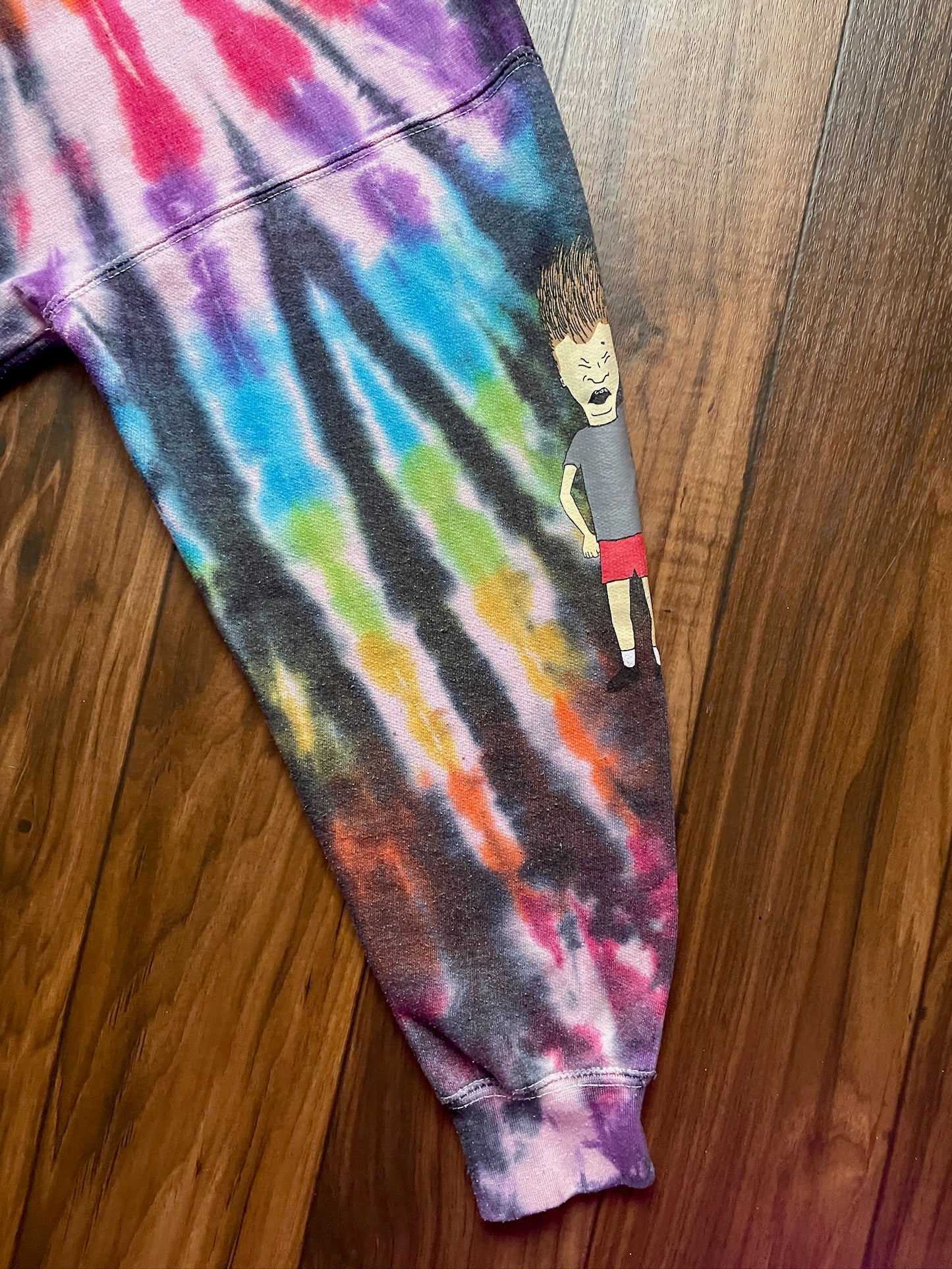 Men's Medium Beavis & Butthead Tie Dye Hoodie