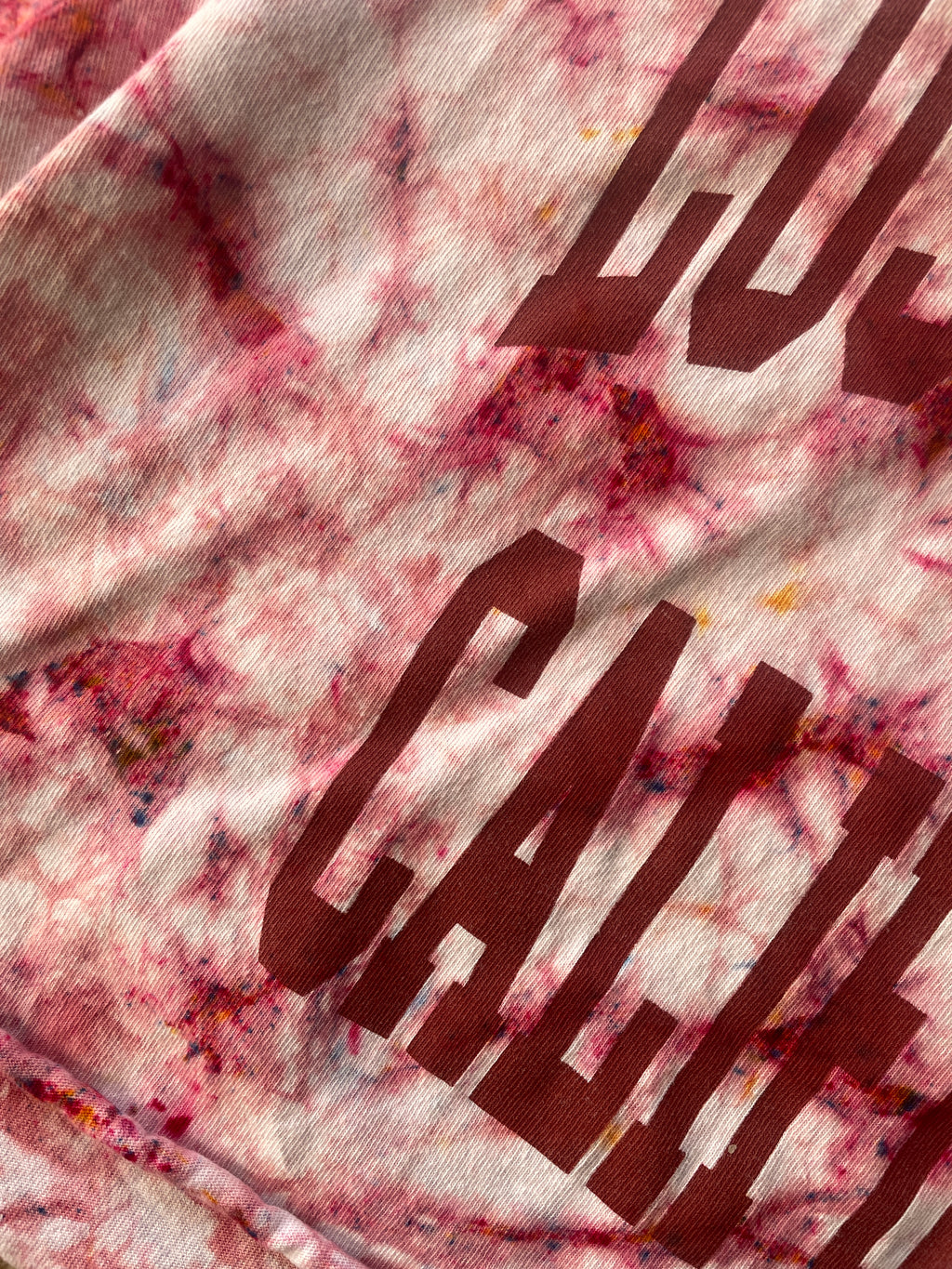 Medium Men’s Los Angeles, California Handmade Tie Dye Cropped T-Shirt | One-of-a-Kind John Galt Pink Funfetti Short Sleeve Crop Top