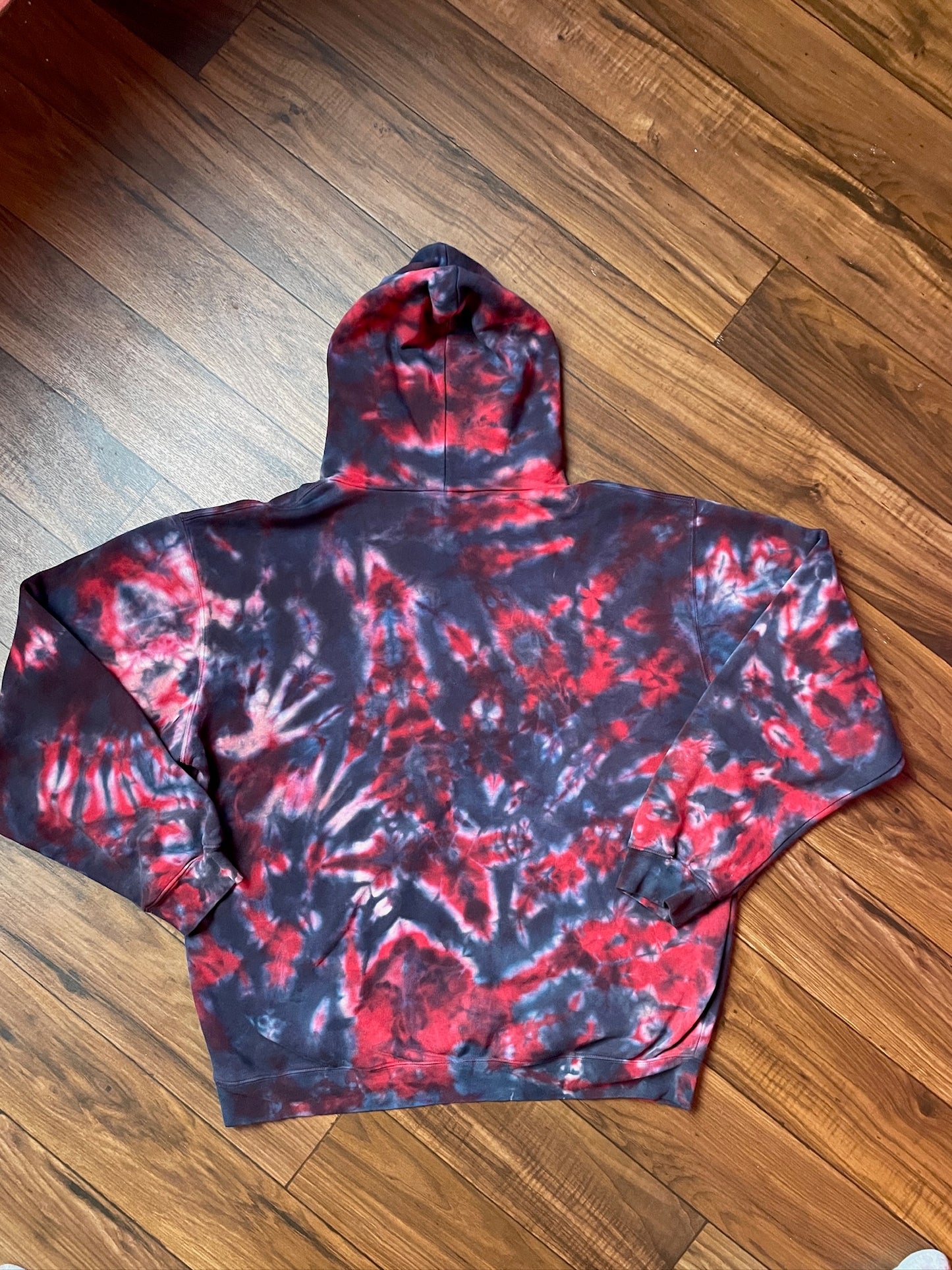 Men's XL adidas Wounded Warrior Red and Blue Tie Dye Hoodie